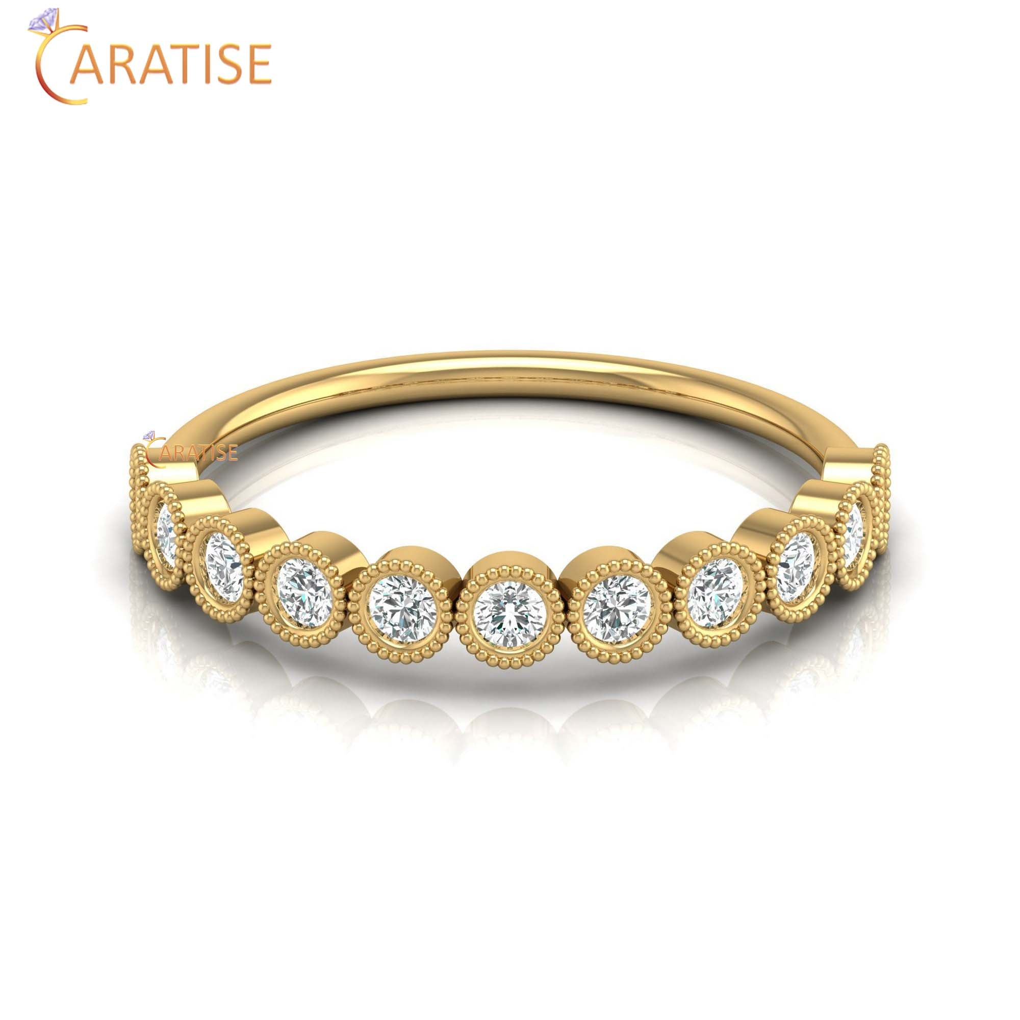 0.33 TDW Round Cut Women's Minimalist Diamond Ring
