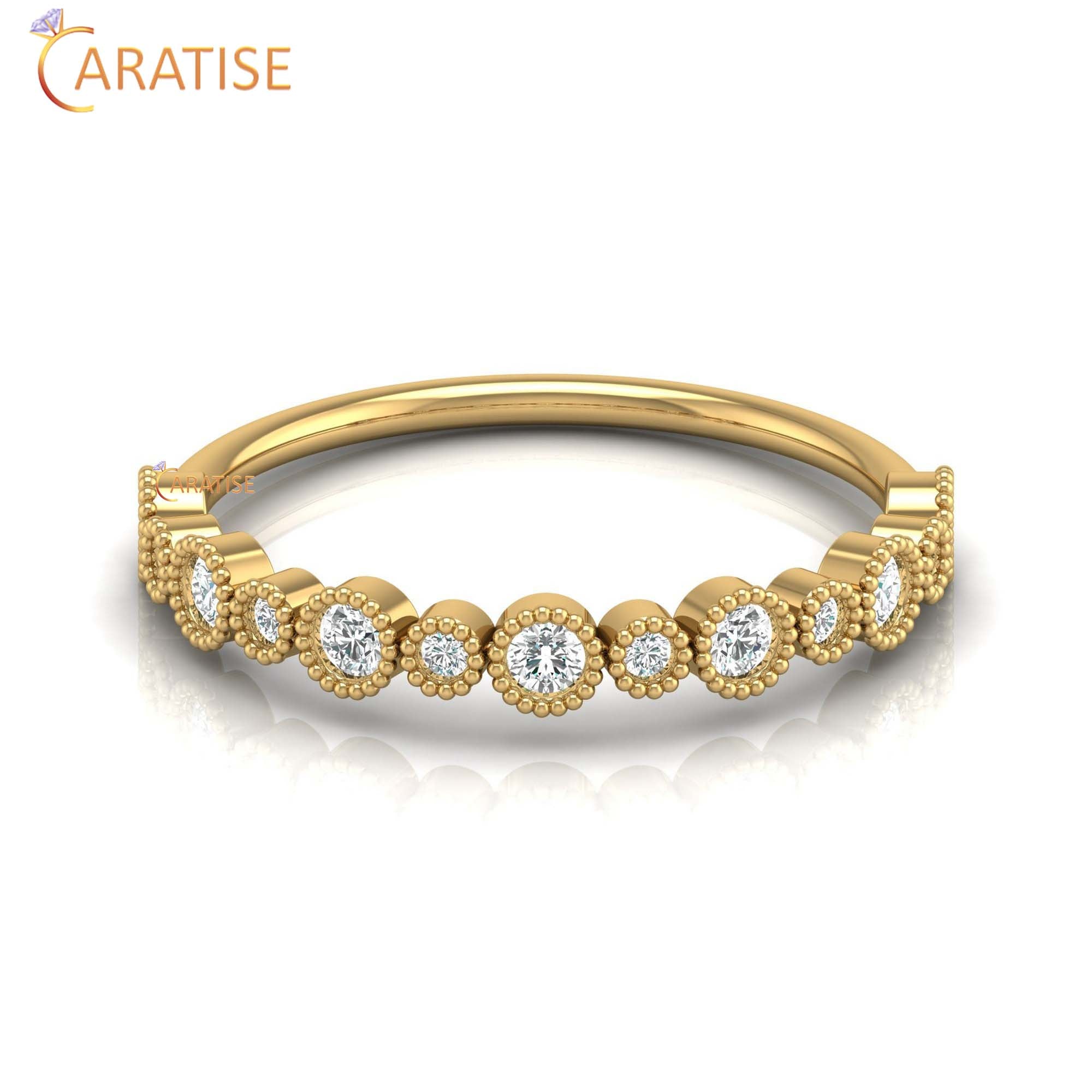 0.259 TDW Round Cut Women's Minimalist Diamond Ring