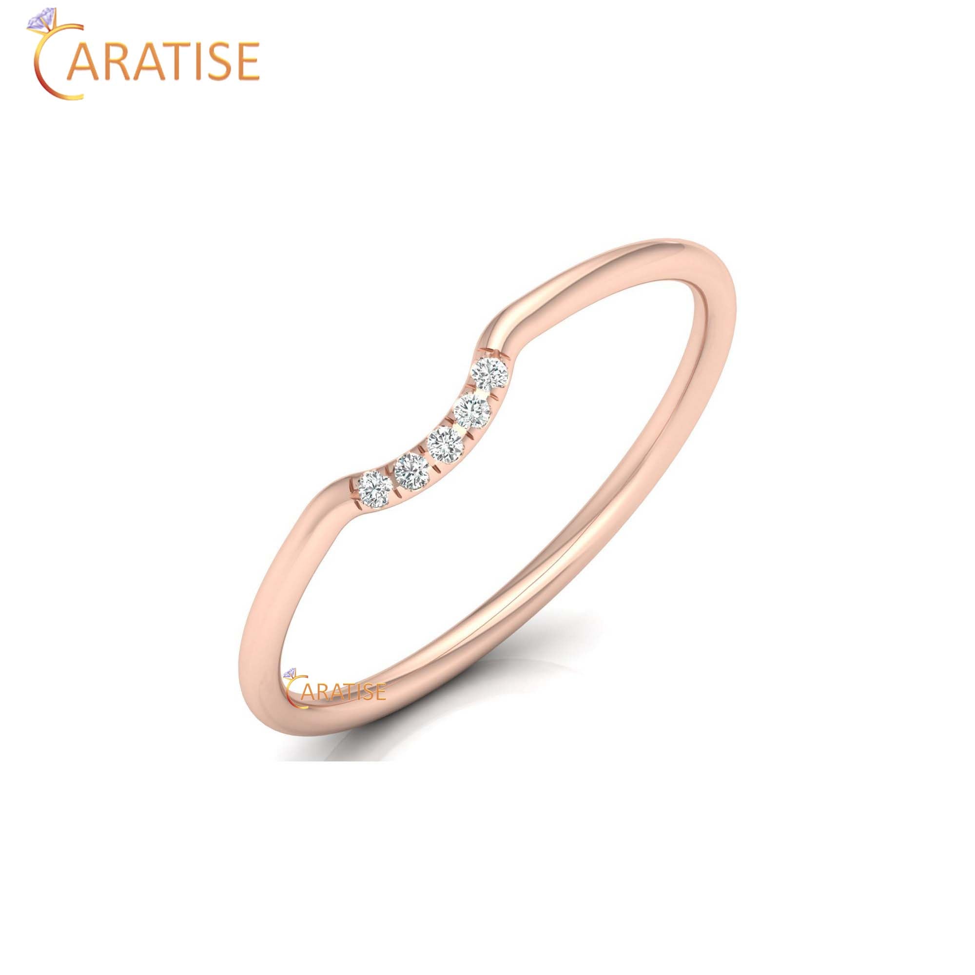 0.02 TDW Round Cut Minimalist women's iamond Ring