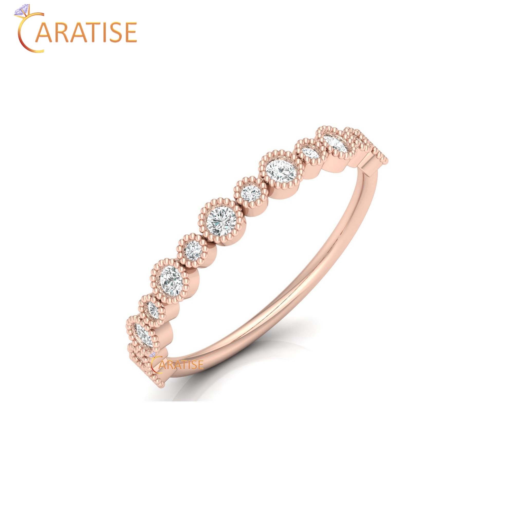 0.259 TDW Round Cut Women's Minimalist Diamond Ring