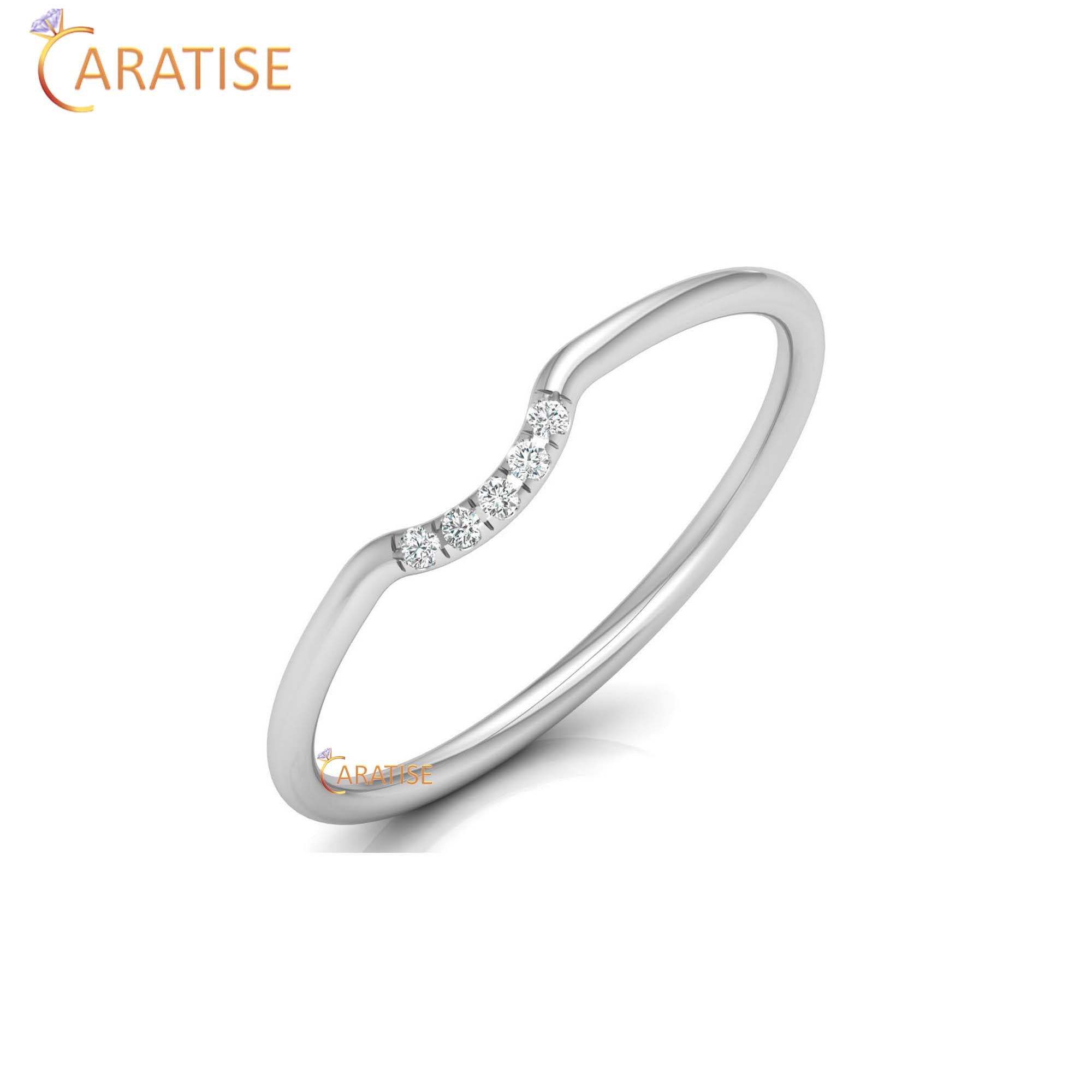 0.02 TDW Round Cut Minimalist women's iamond Ring