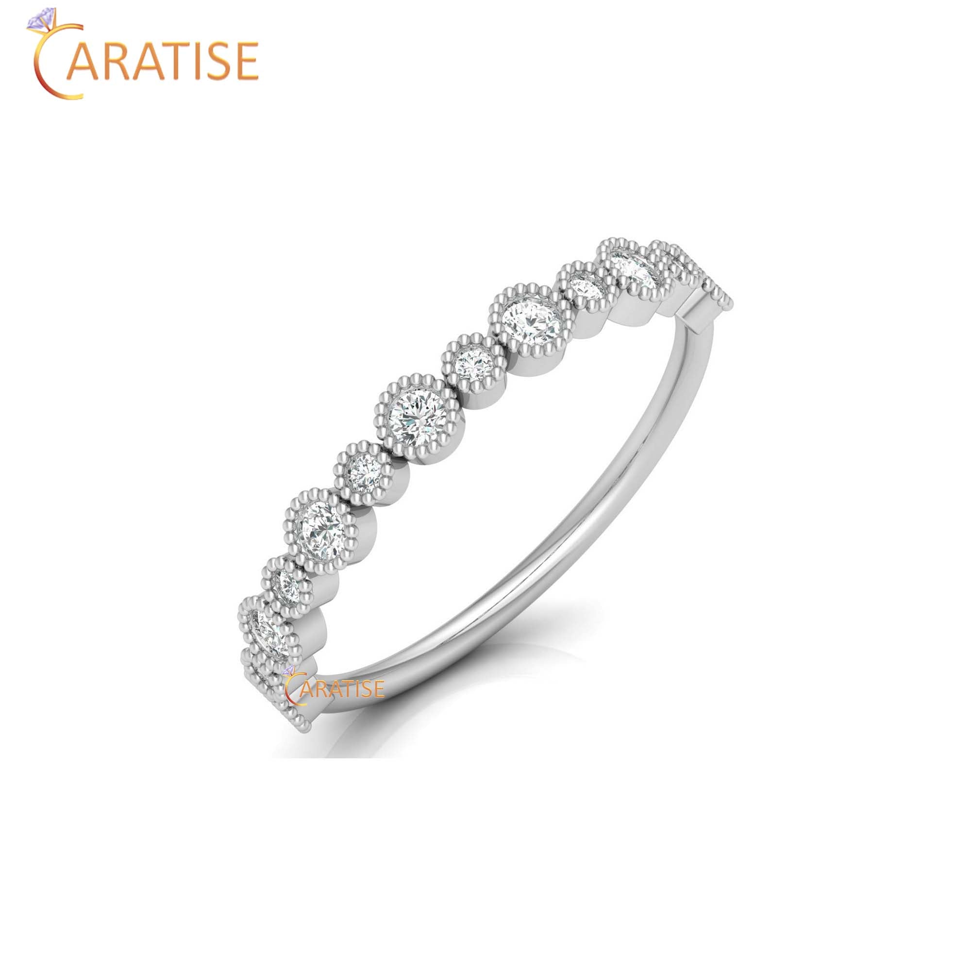 0.259 TDW Round Cut Women's Minimalist Diamond Ring