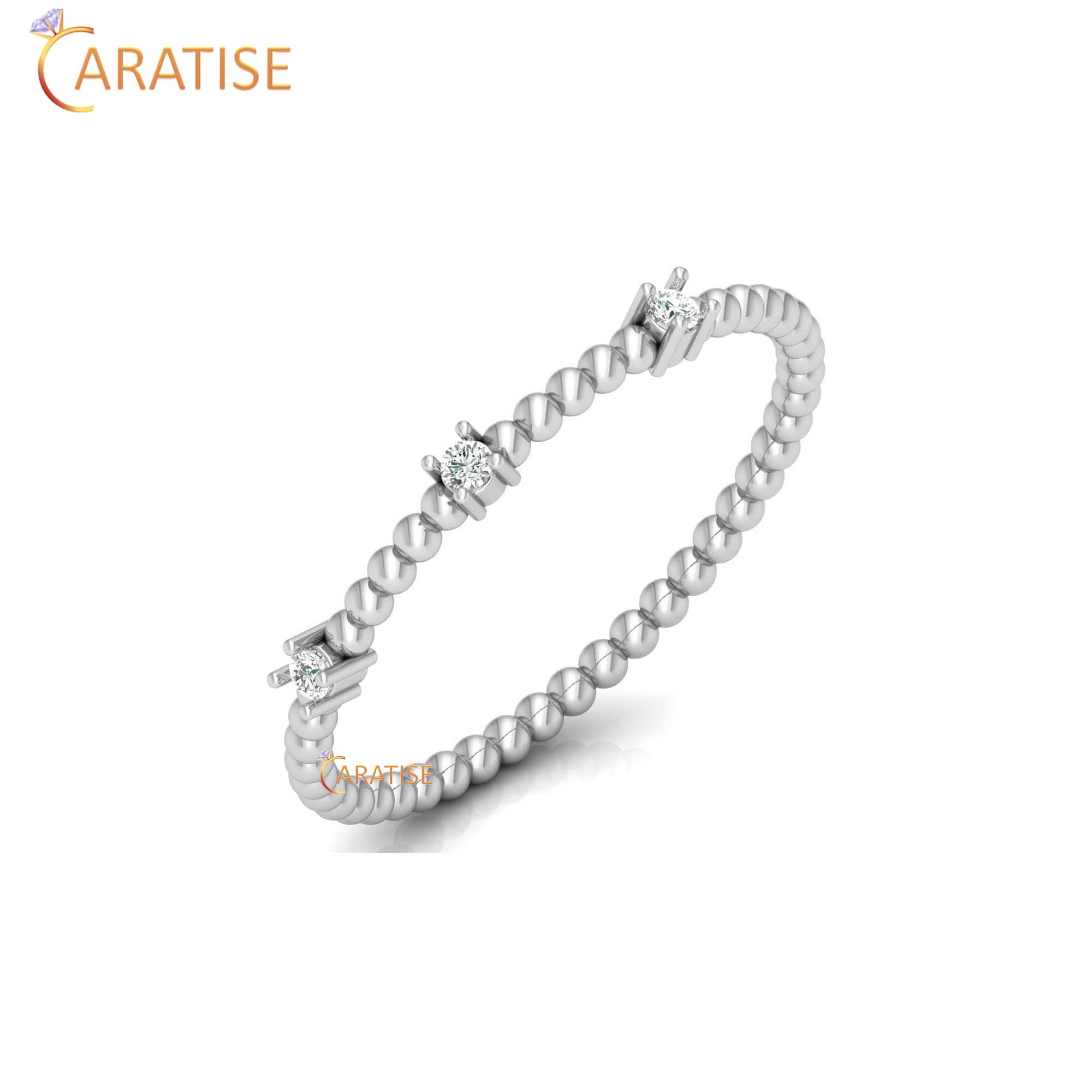 0.038 TDW Round Cut Minimalist Women's Diamond Ring