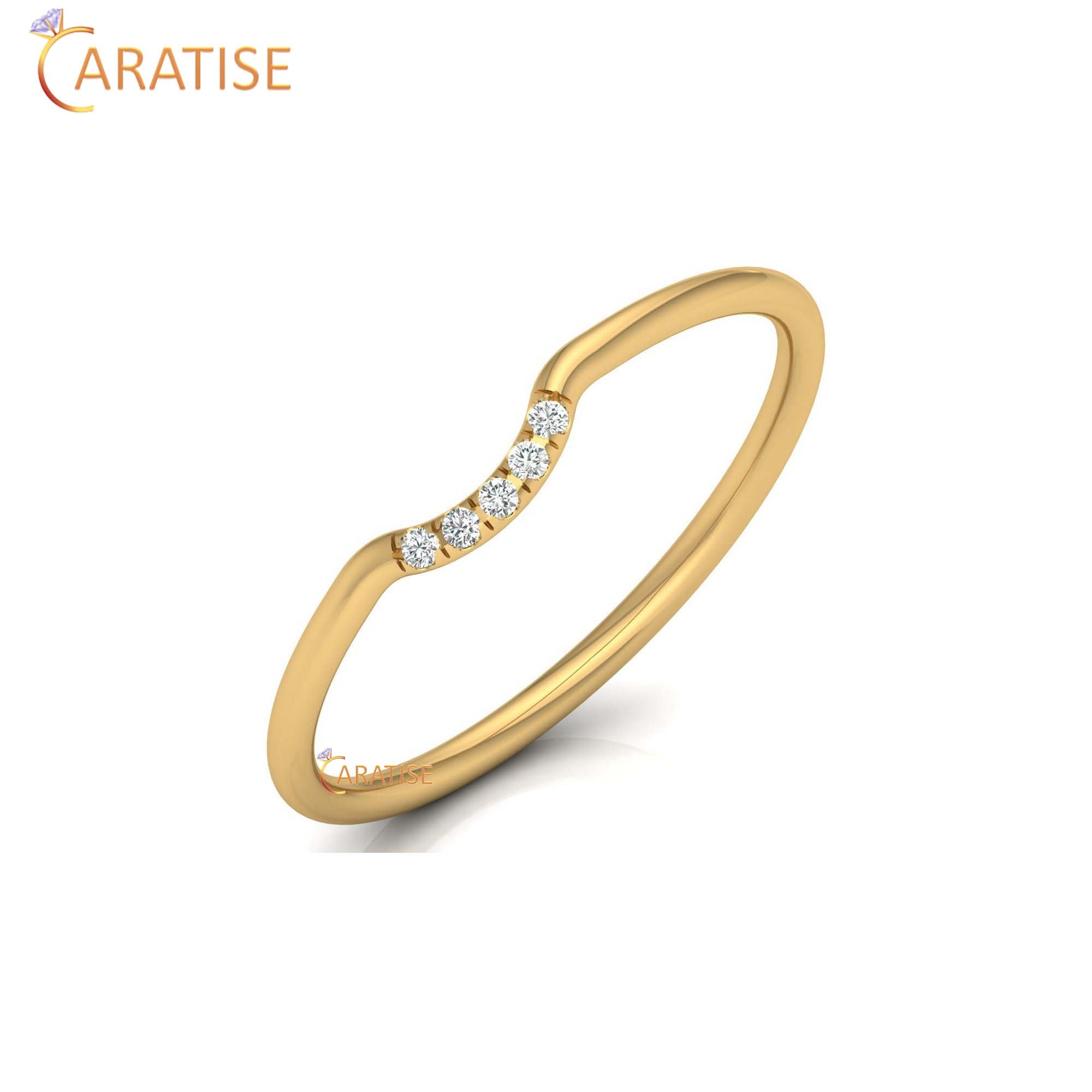 0.02 TDW Round Cut Minimalist women's iamond Ring
