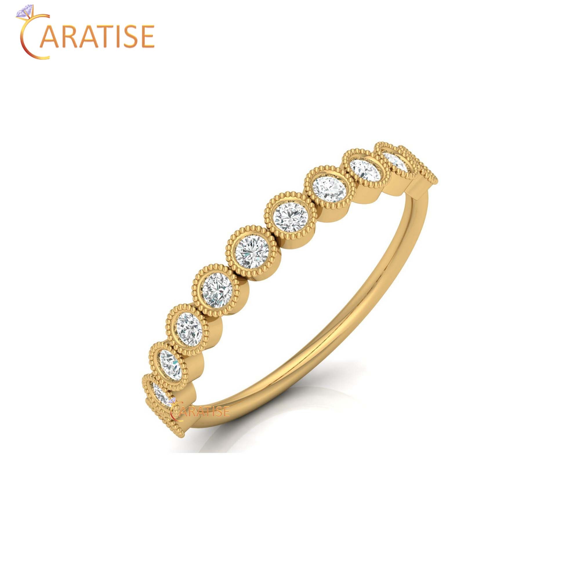 0.33 TDW Round Cut Women's Minimalist Diamond Ring