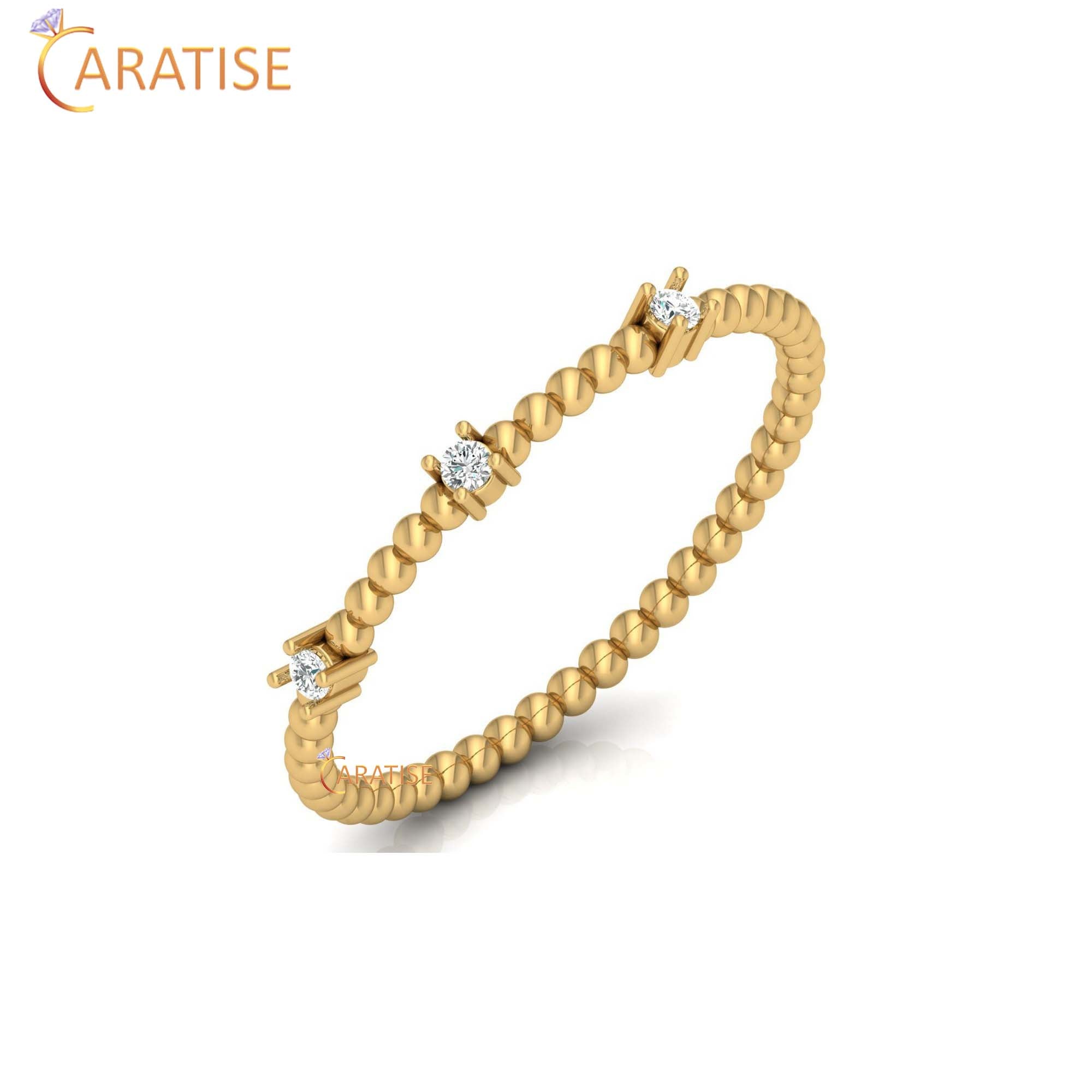 0.038 TDW Round Cut Minimalist Women's Diamond Ring