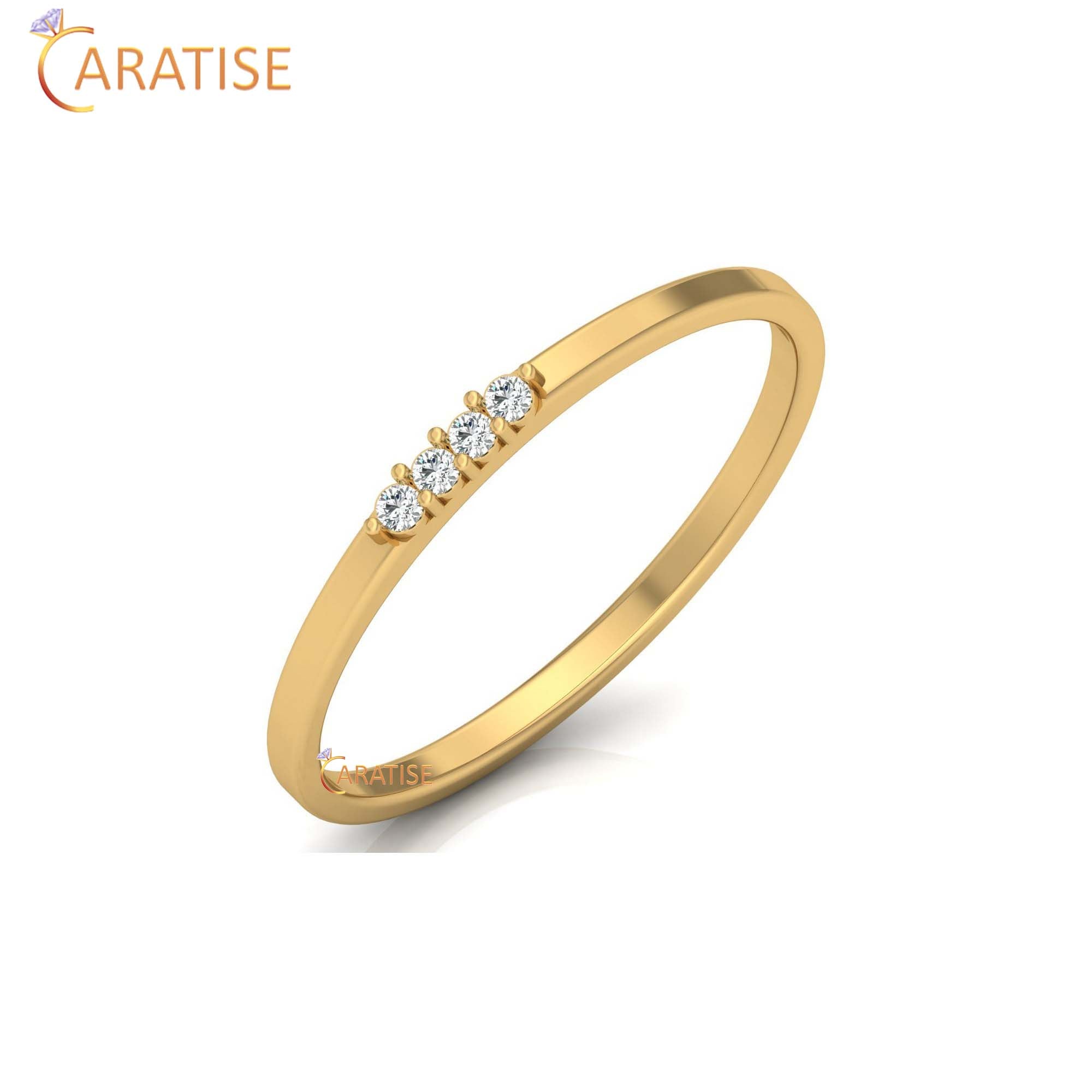 0.033 TDW Round Cut Minimalist Women's Diamond Ring