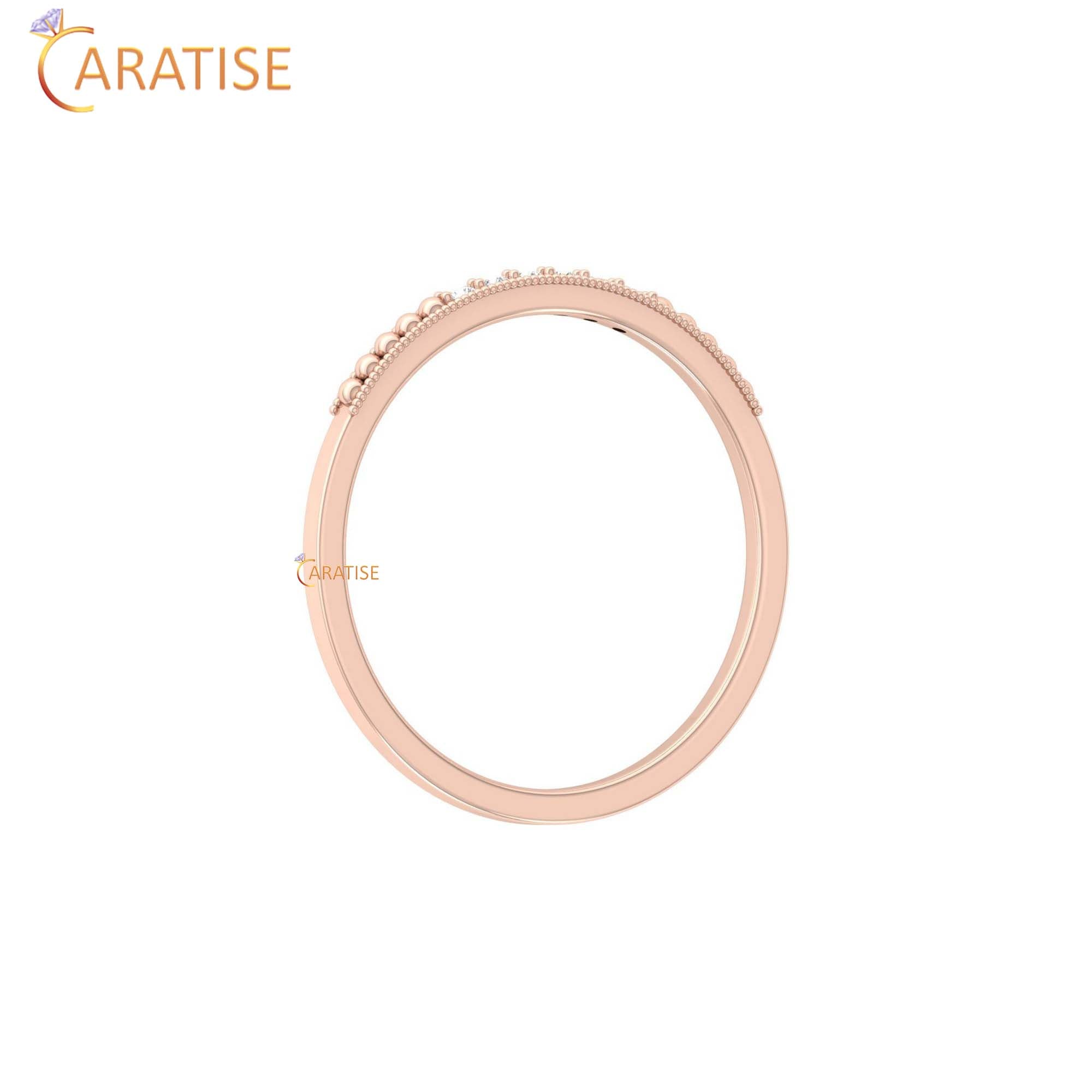 0.04 TDW Round Cut Women's Minimalist Diamond Ring