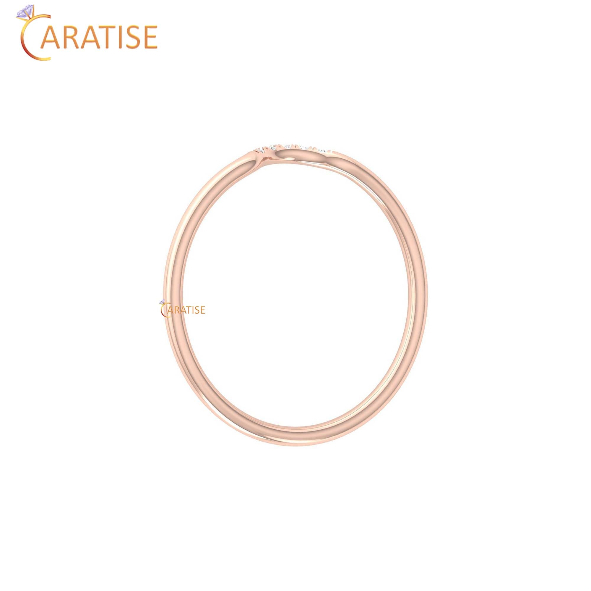 0.02 TDW Round Cut Minimalist women's iamond Ring