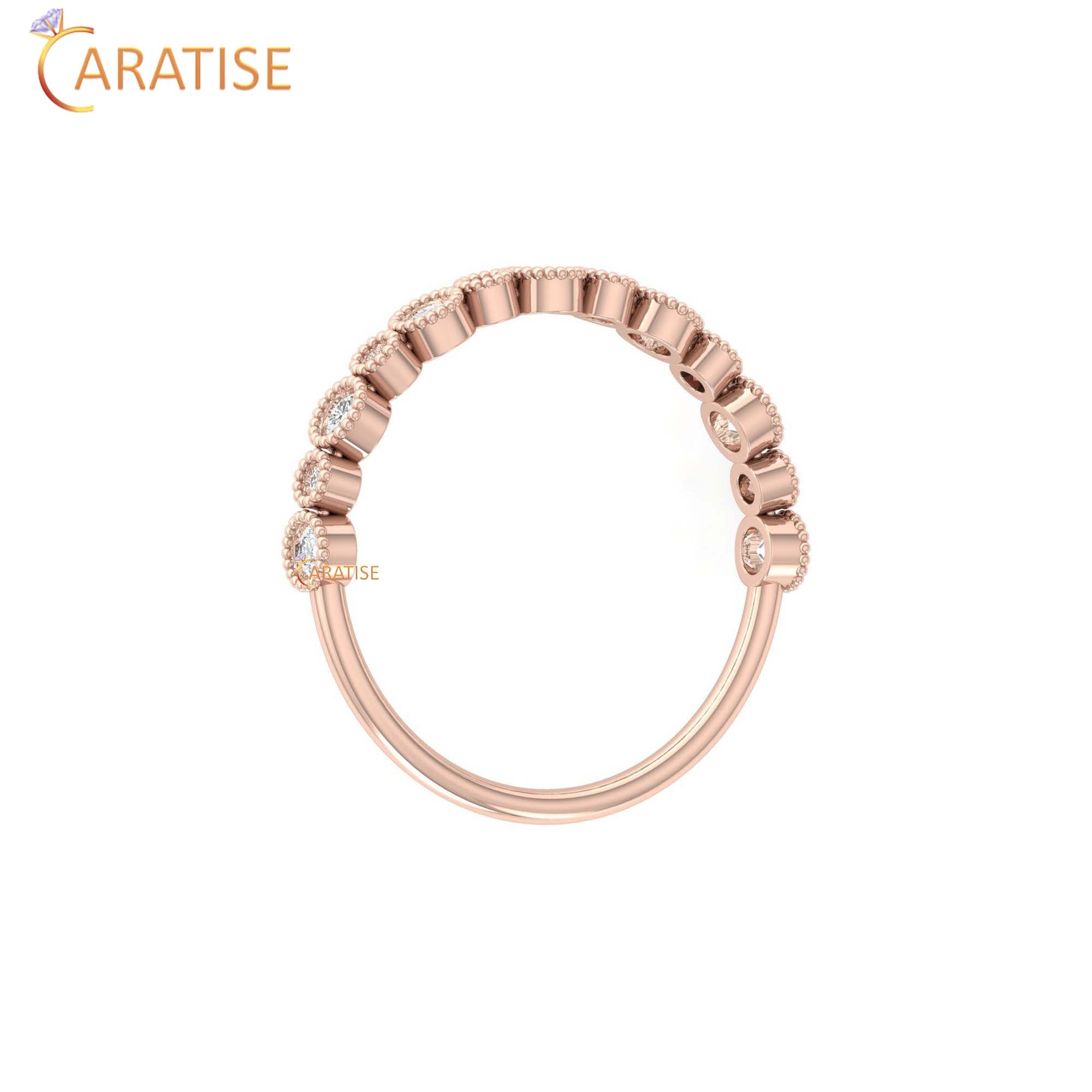 0.259 TDW Round Cut Women's Minimalist Diamond Ring