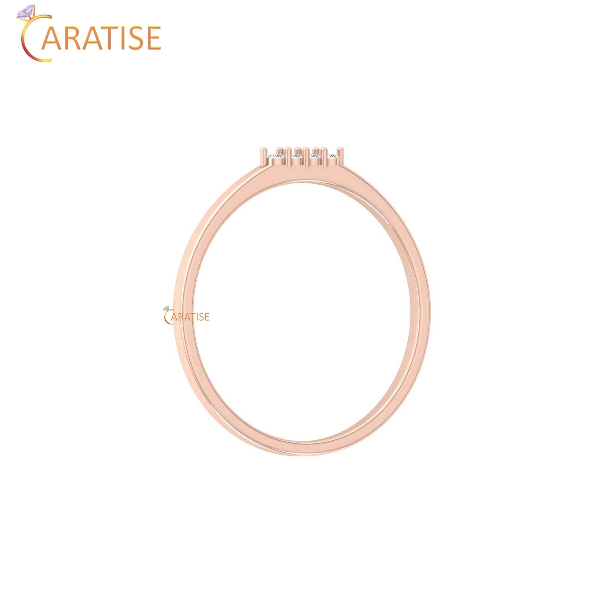 0.033 TDW Round Cut Minimalist Women's Diamond Ring