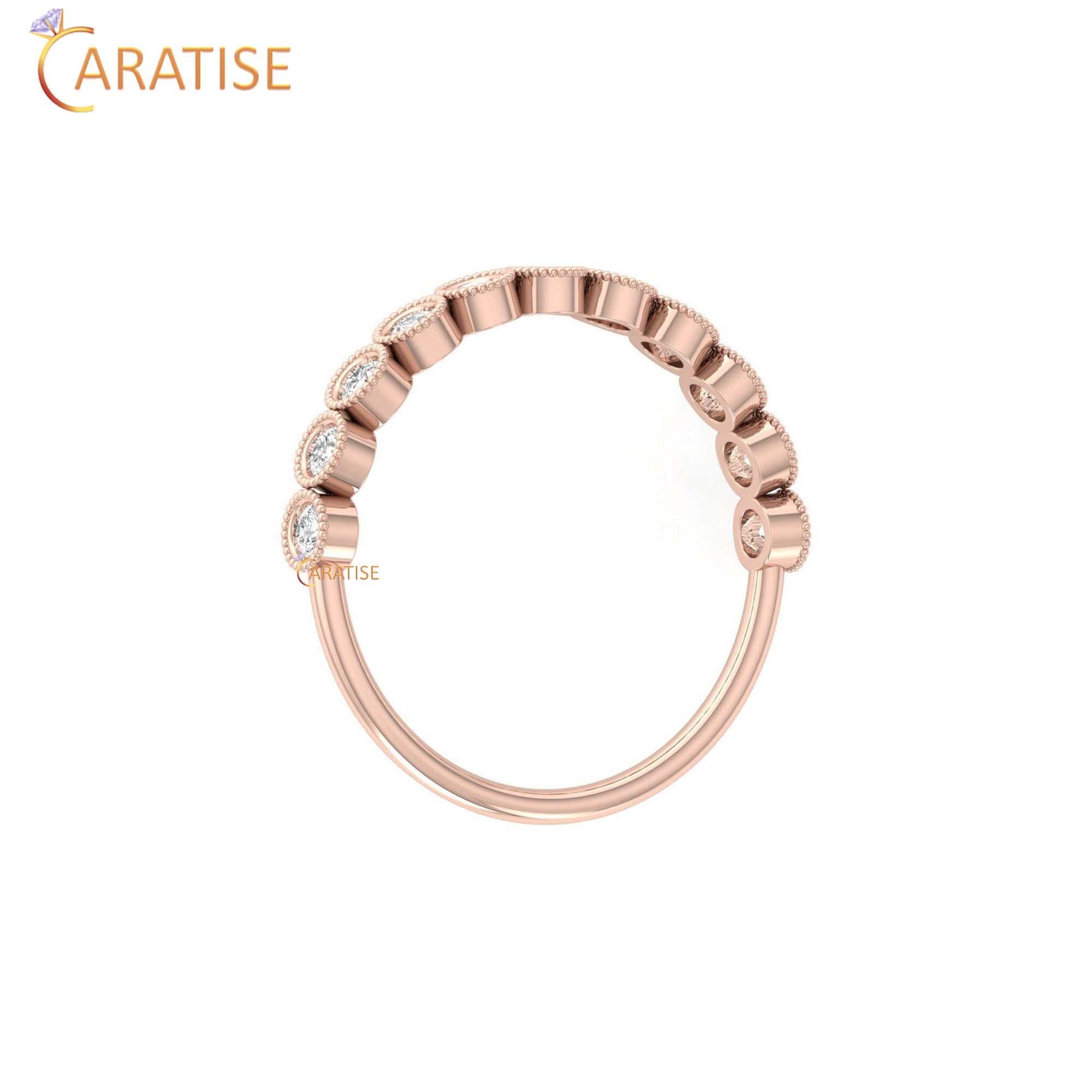0.33 TDW Round Cut Women's Minimalist Diamond Ring