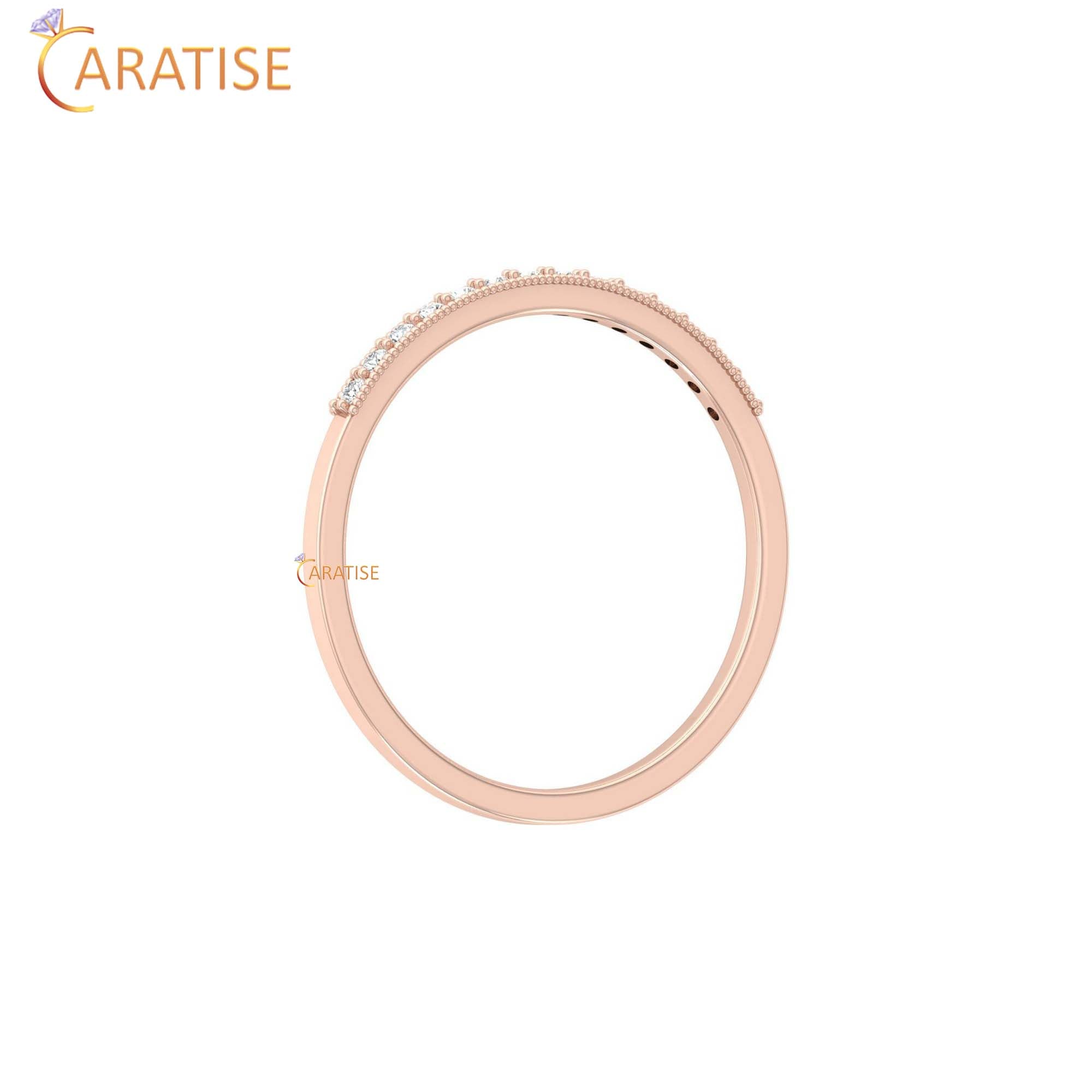 0.09 TDW Round Cut Women's Minimalist Diamond Ring