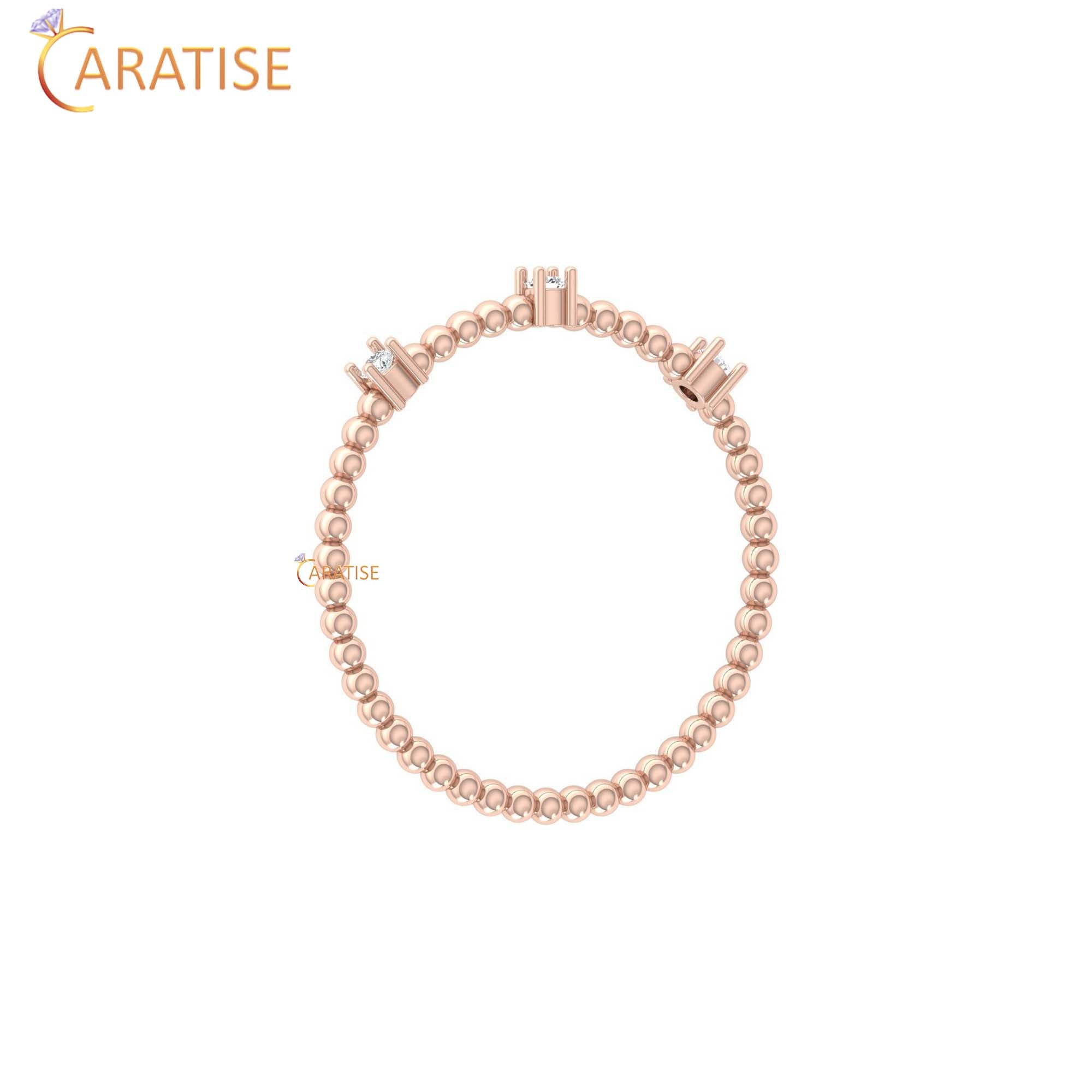 0.038 TDW Round Cut Minimalist Women's Diamond Ring