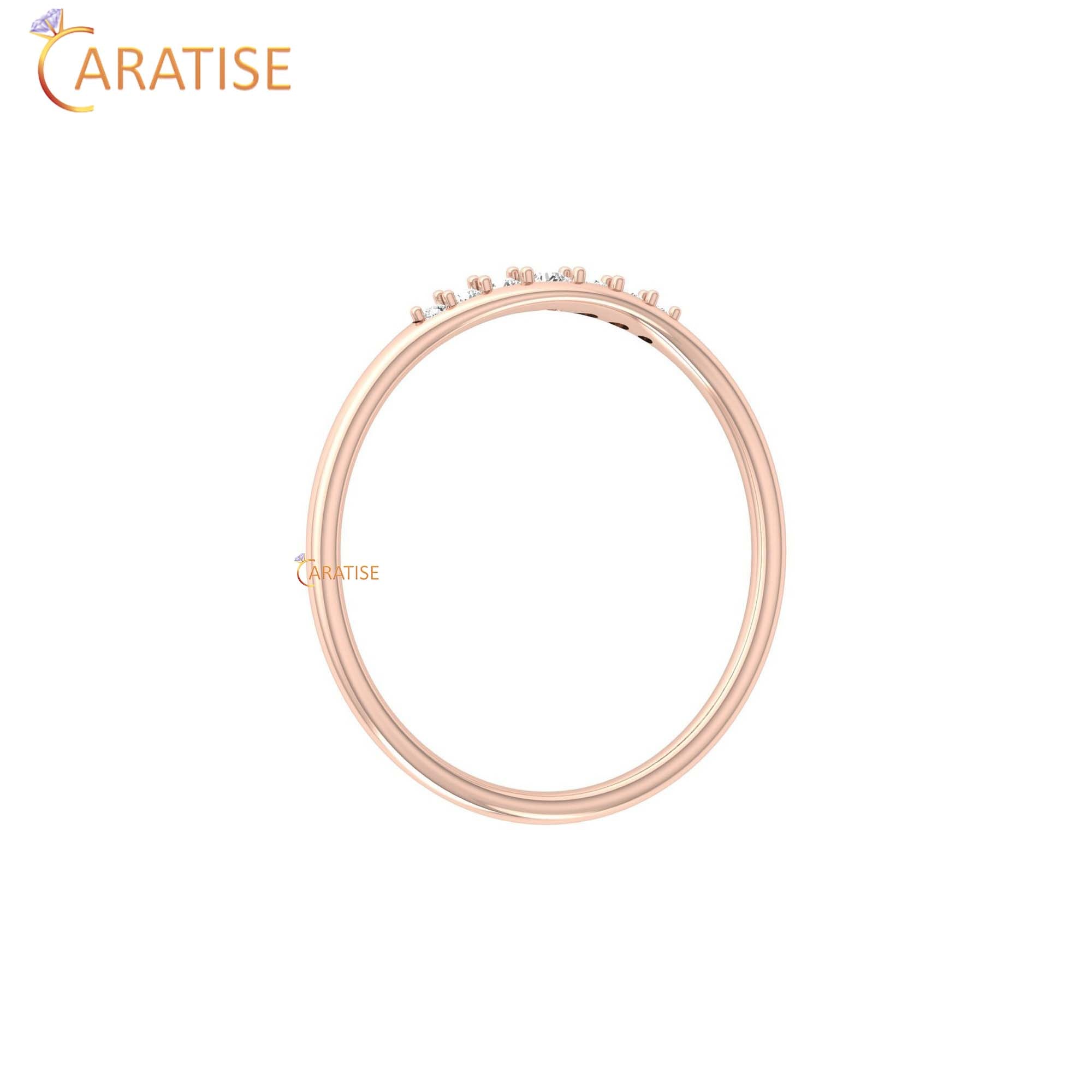 0.07 TDW Round Cut Minimalist Women's Diamond Ring
