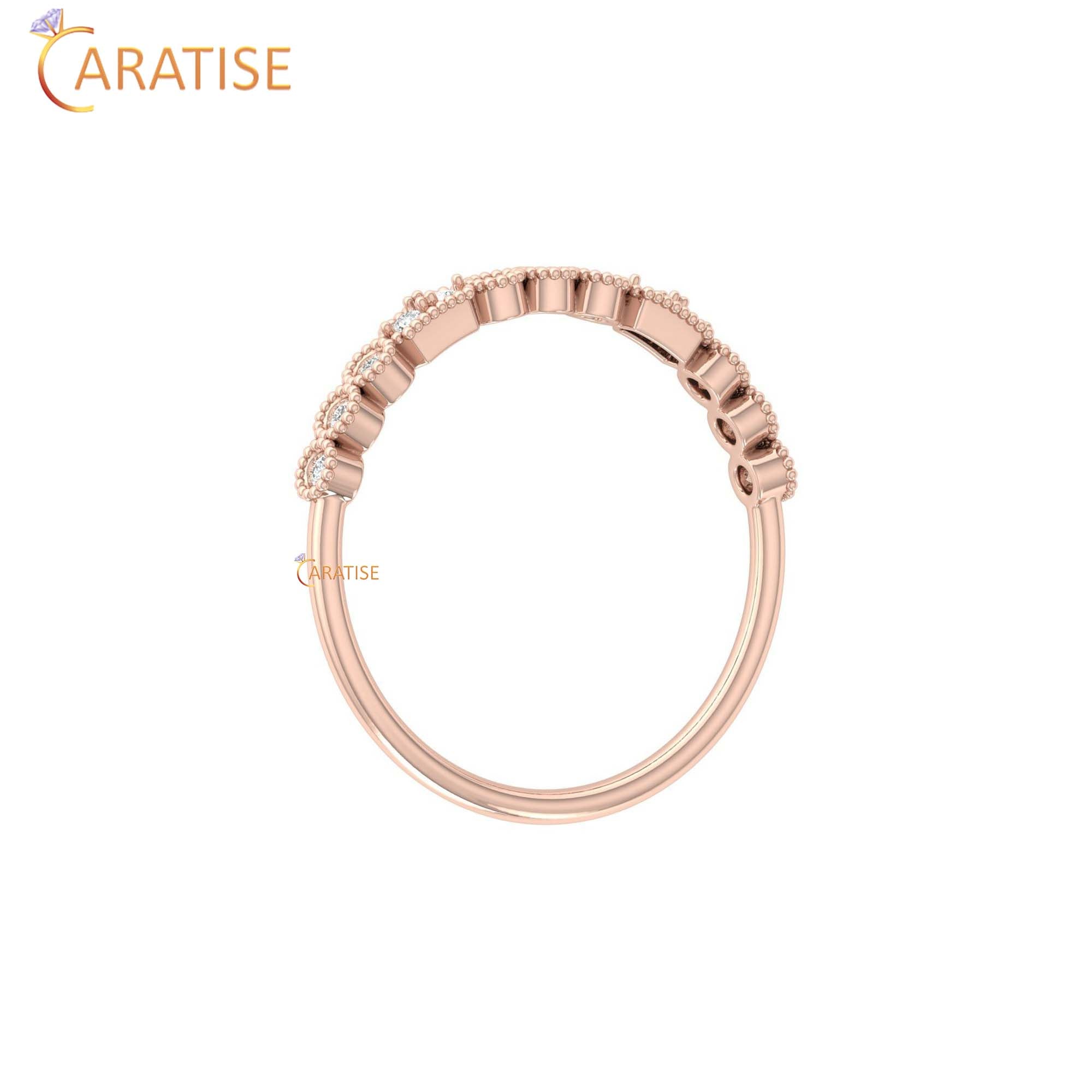 0.11 TDW Round Cut Minimalist Women's Diamond Ring