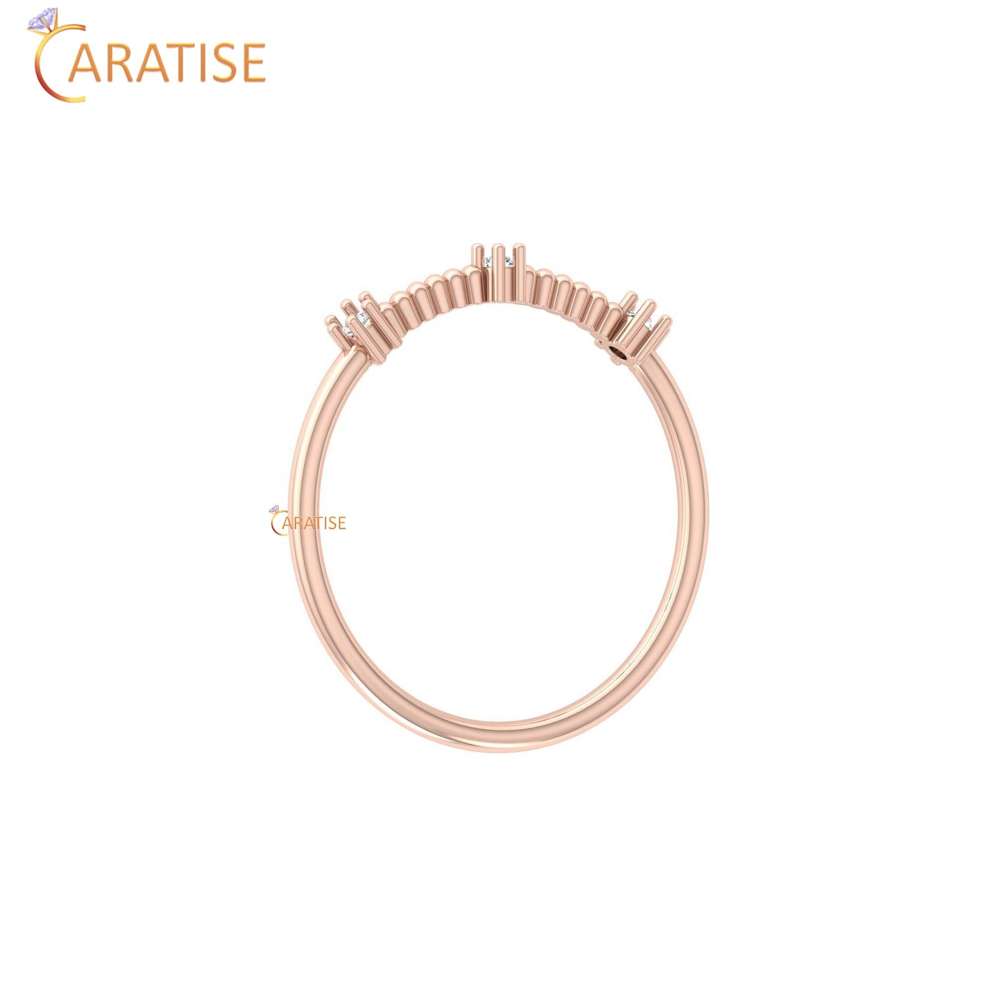 0.04 TDW Round Cut Women's Minimalist Diamond Ring