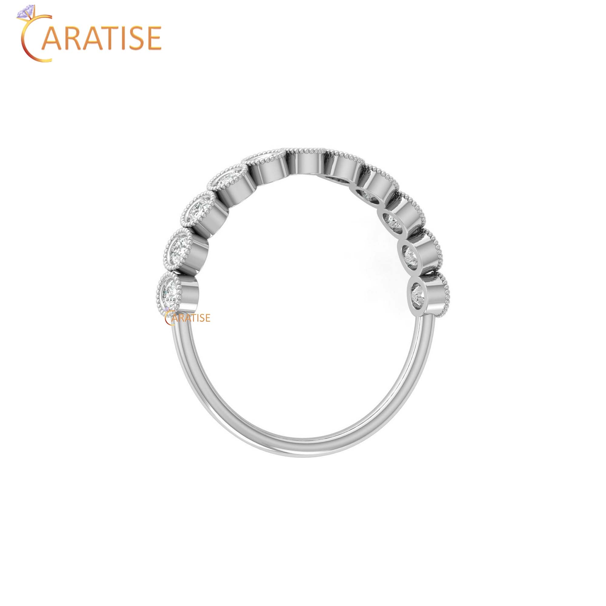 0.33 TDW Round Cut Women's Minimalist Diamond Ring