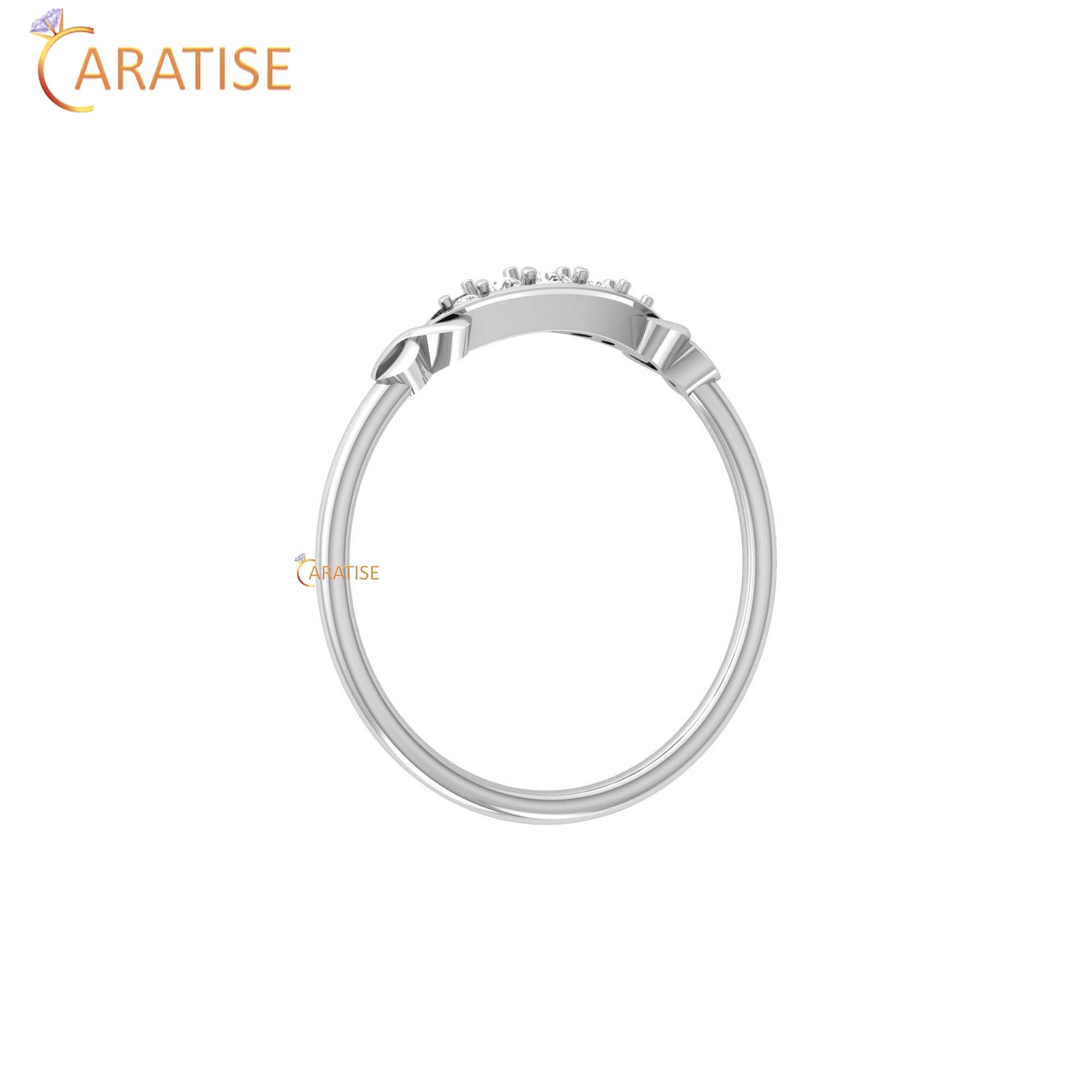 0.08 TDW Round Cut Women's Minimalist Diamond Ring