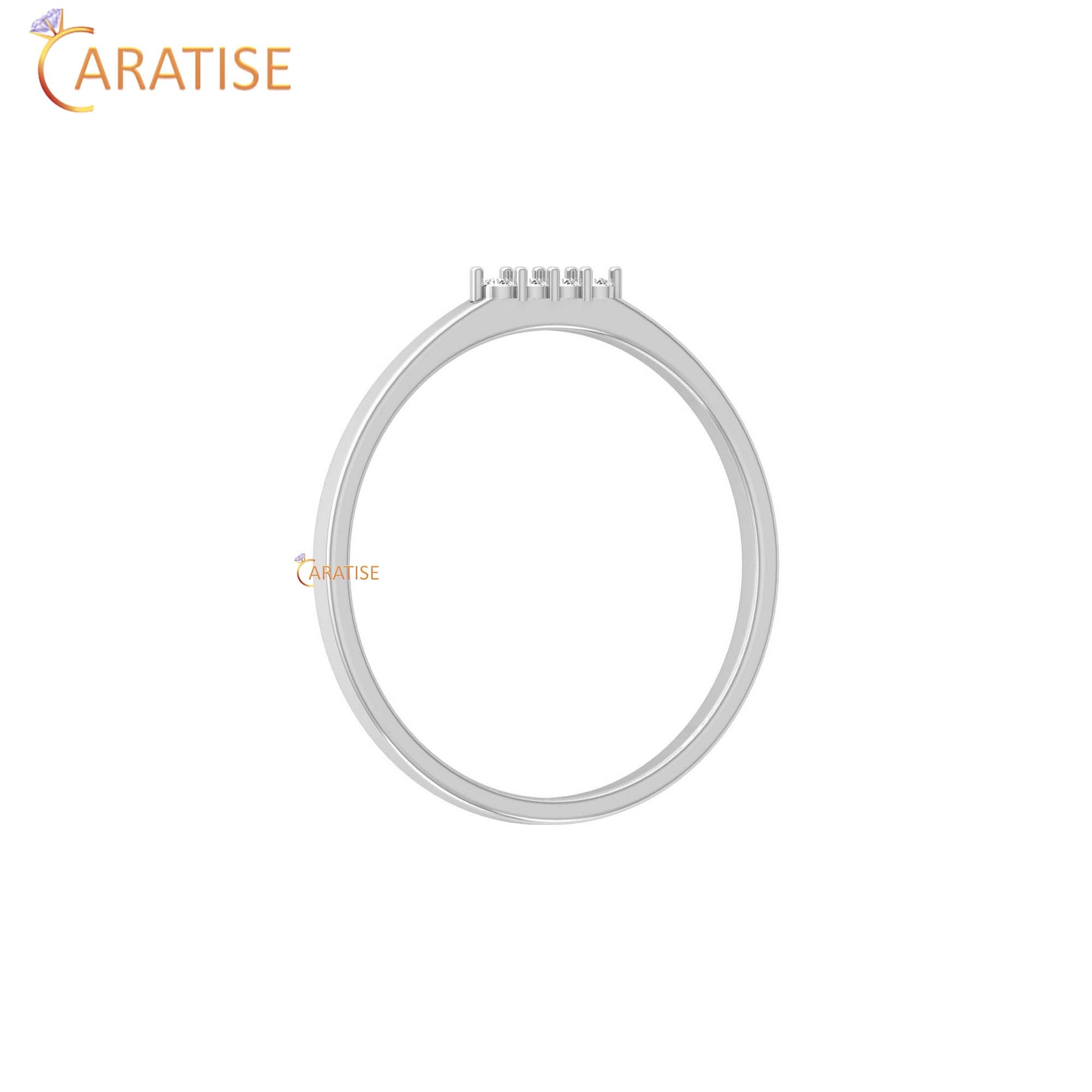 0.033 TDW Round Cut Minimalist Women's Diamond Ring