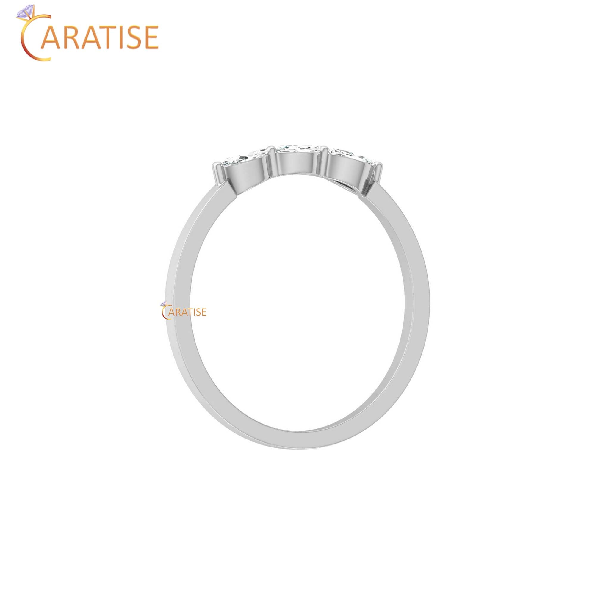 0.16 TDW Marquise Cut Women's Minimalist Diamond Ring