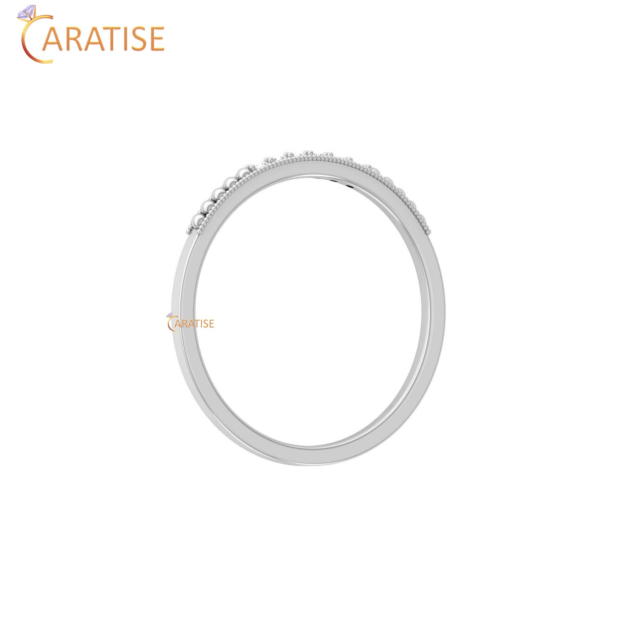 0.04 TDW Round Cut Women's Minimalist Diamond Ring