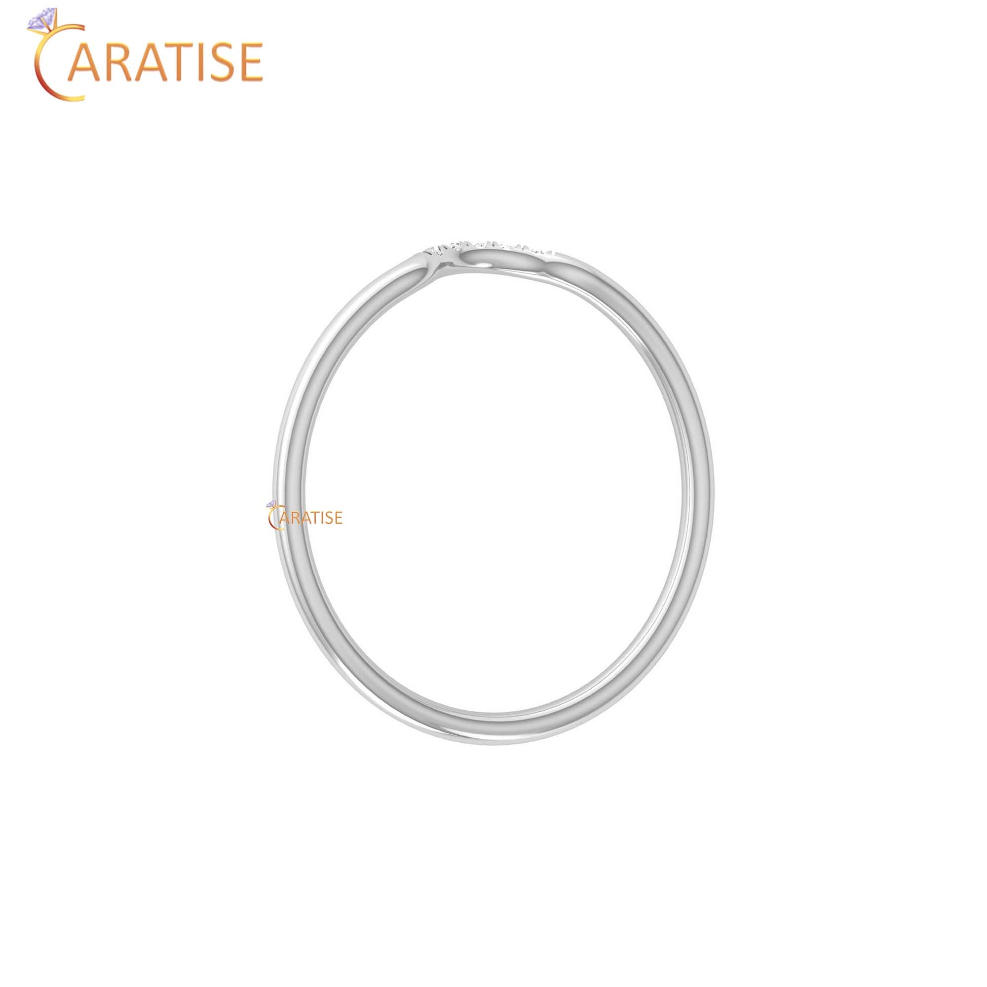 0.02 TDW Round Cut Minimalist women's iamond Ring