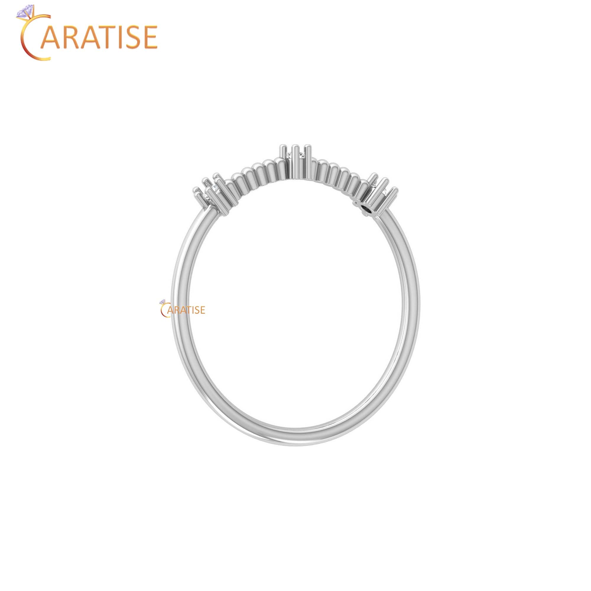 0.04 TDW Round Cut Women's Minimalist Diamond Ring