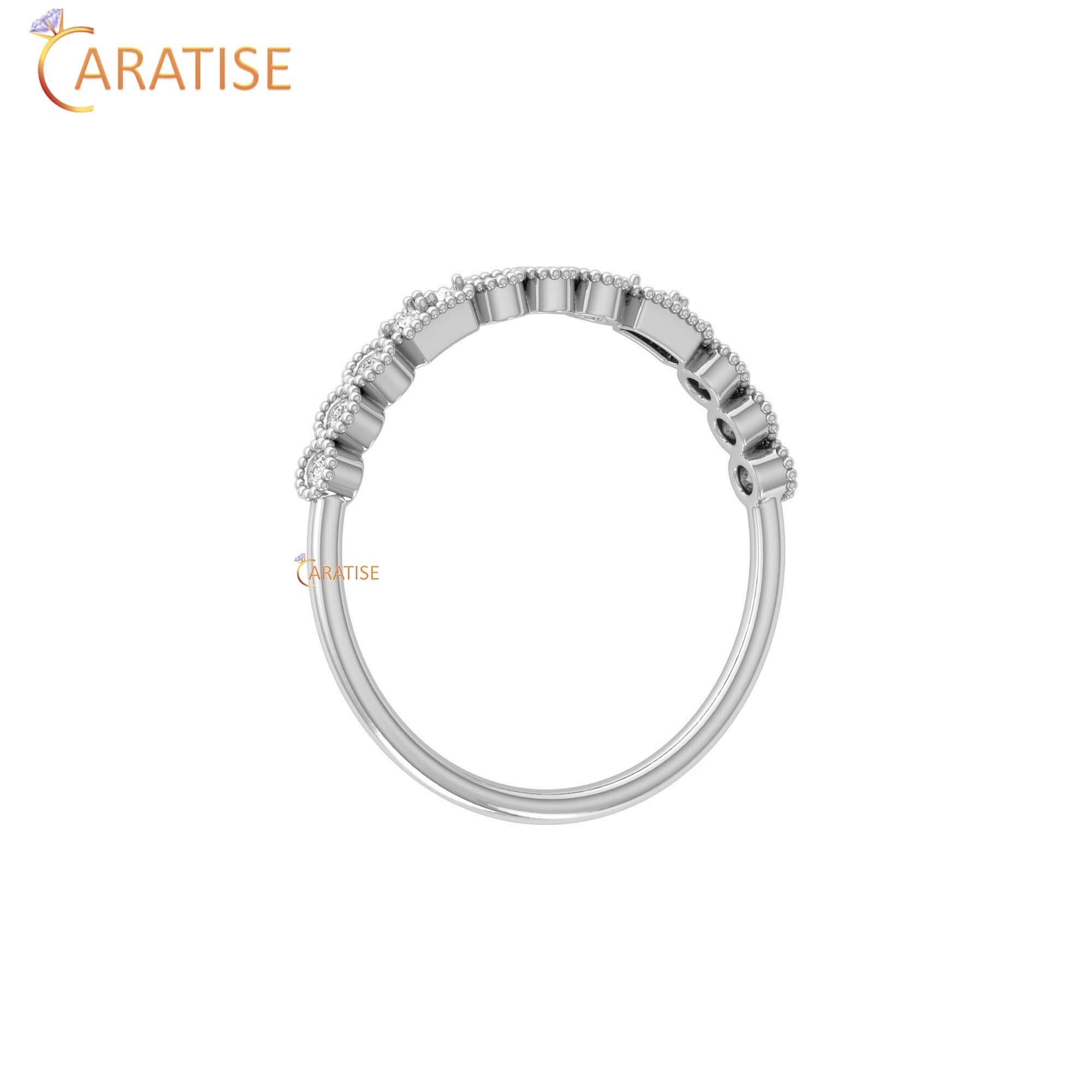 0.11 TDW Round Cut Minimalist Women's Diamond Ring