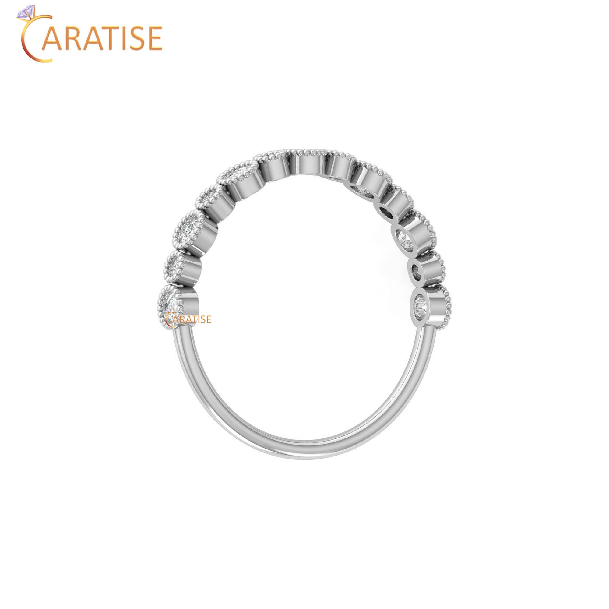 0.259 TDW Round Cut Women's Minimalist Diamond Ring