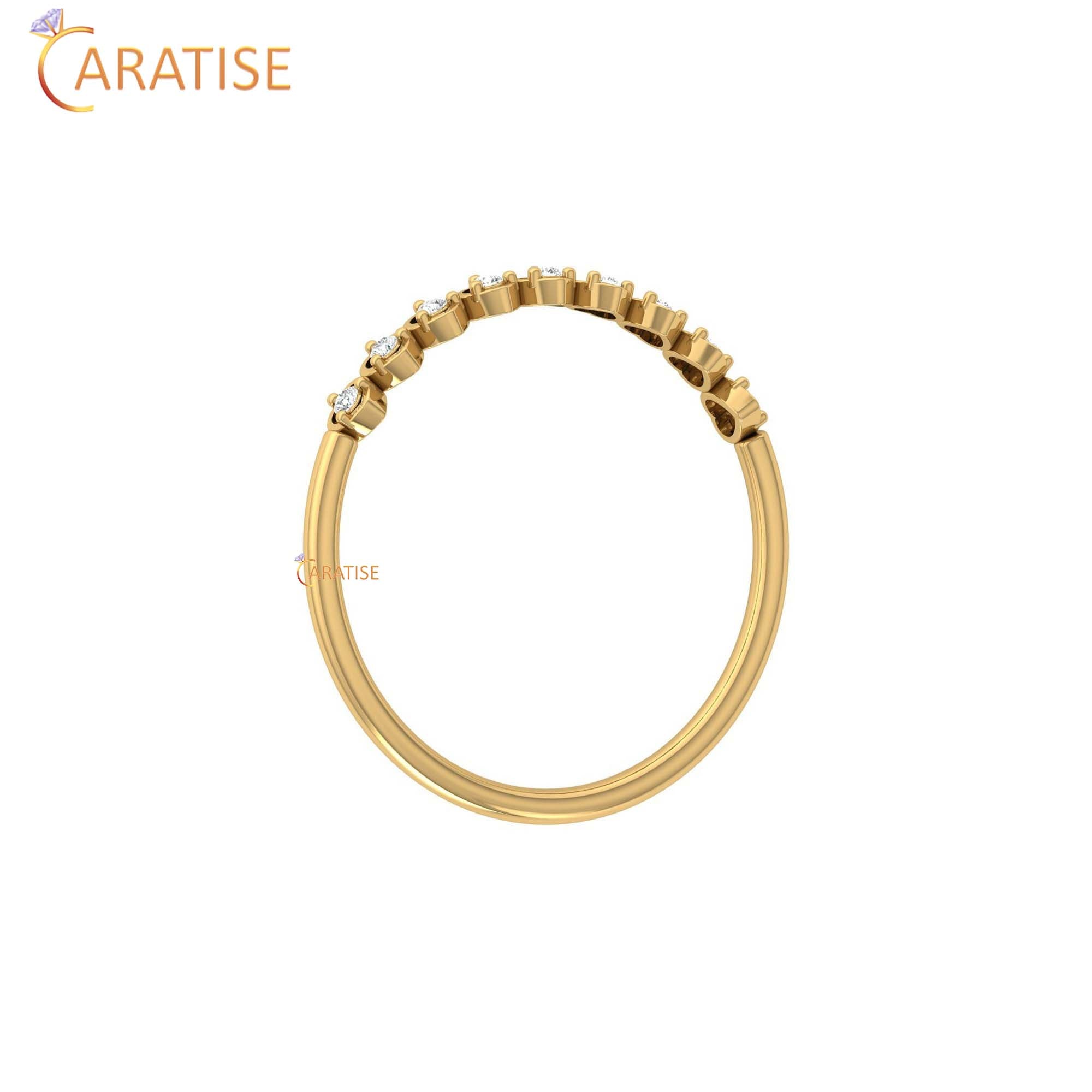 0.06 TDW Round Cut Minimalist Women's Diamond Ring