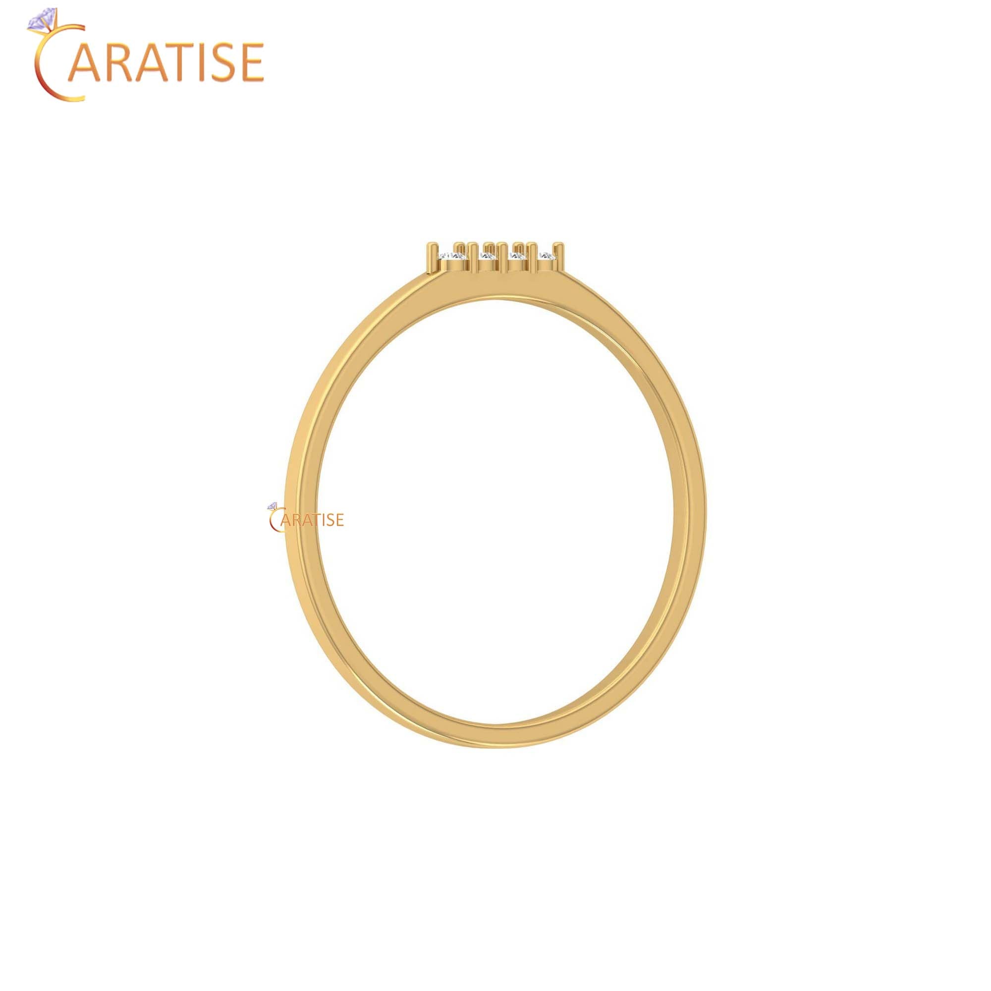 0.033 TDW Round Cut Minimalist Women's Diamond Ring