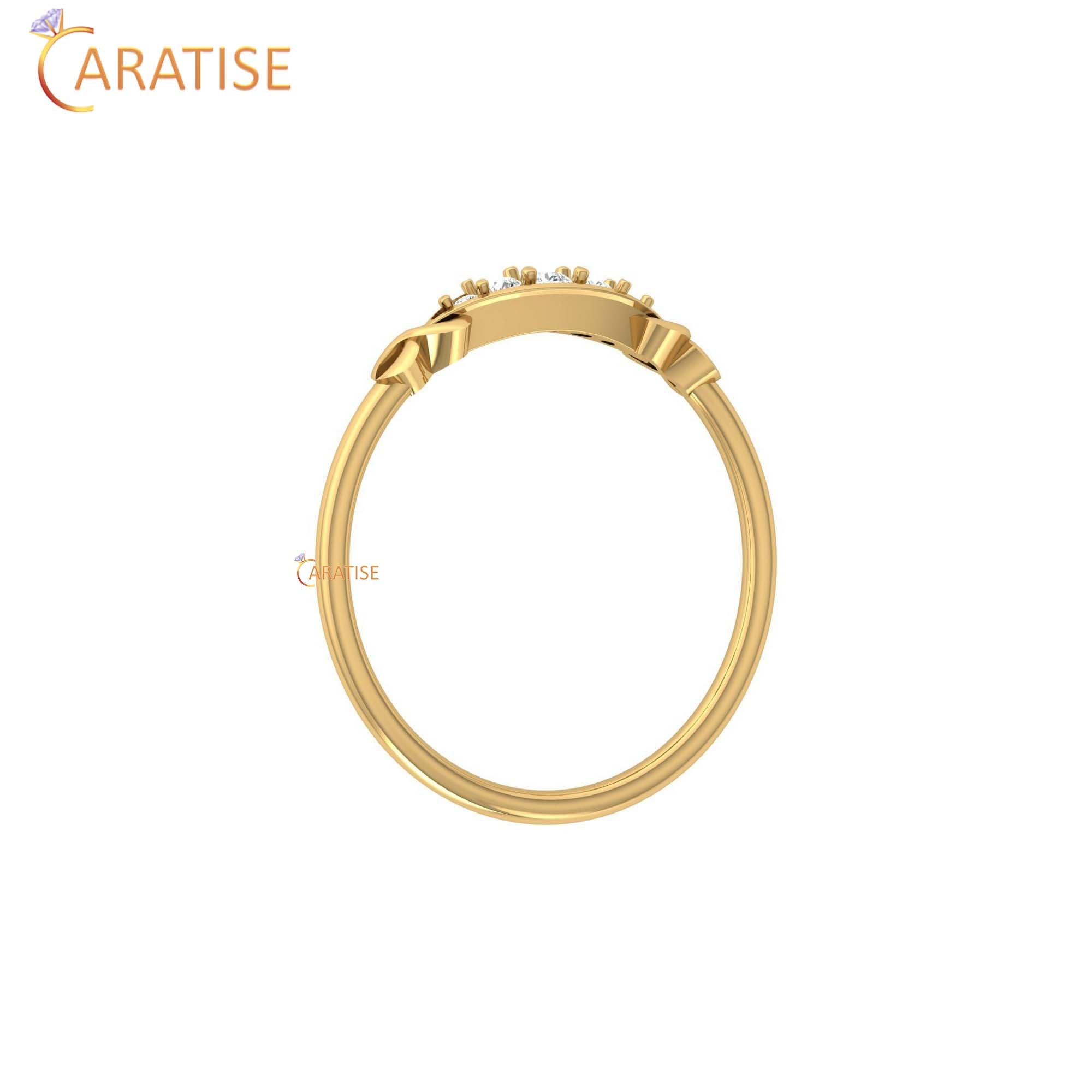 0.08 TDW Round Cut Women's Minimalist Diamond Ring