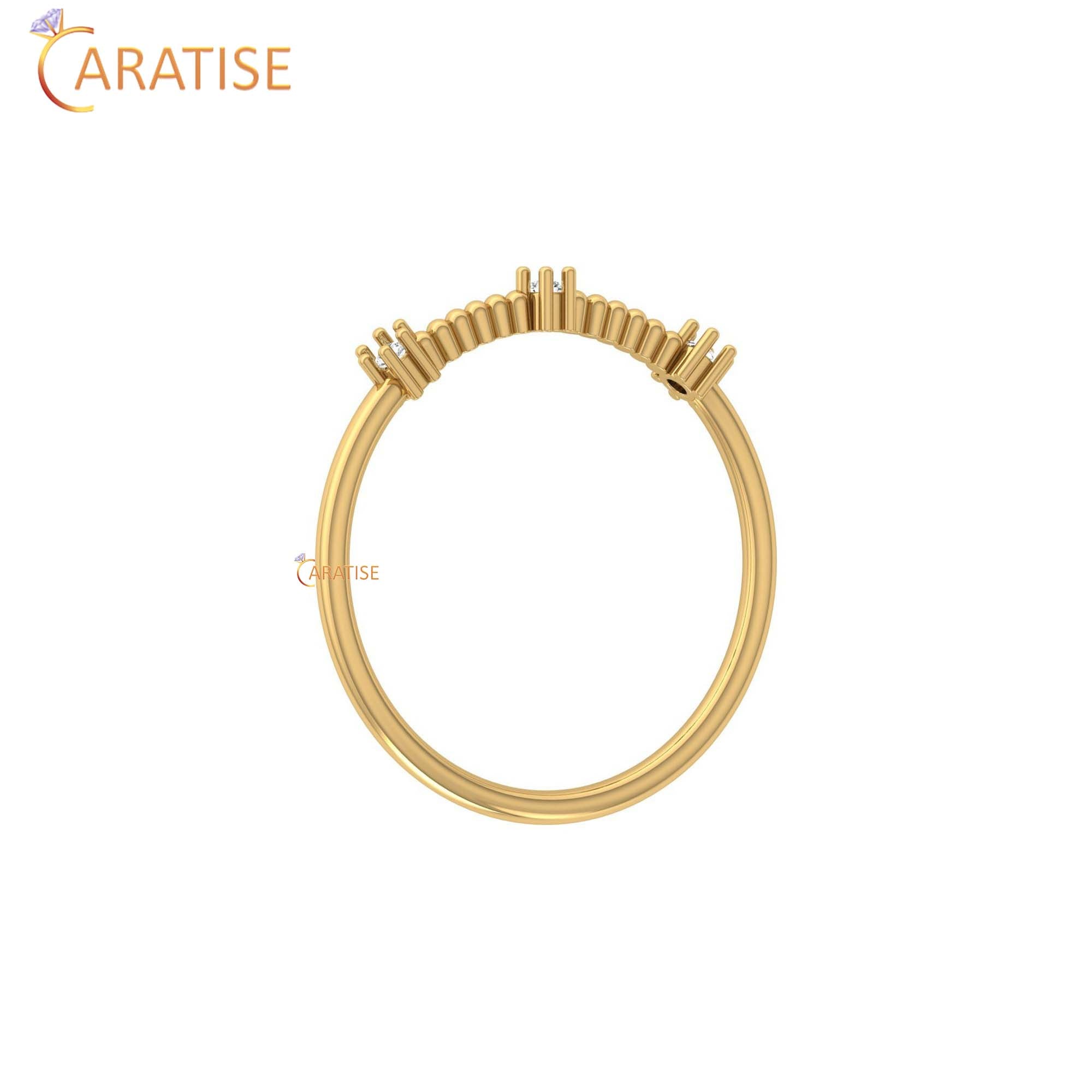 0.04 TDW Round Cut Women's Minimalist Diamond Ring