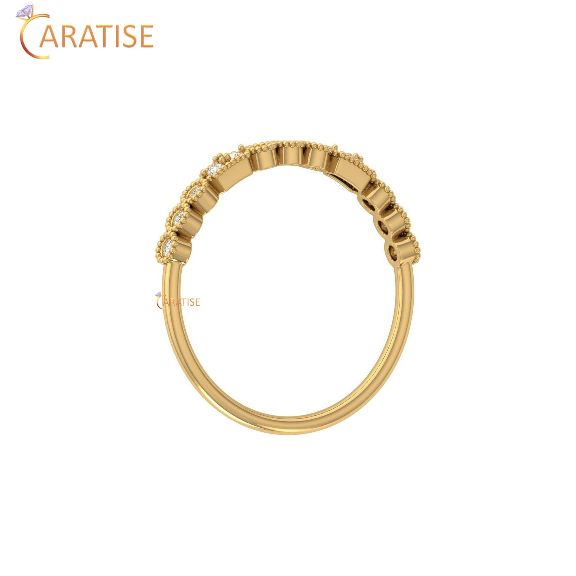 0.11 TDW Round Cut Minimalist Women's Diamond Ring