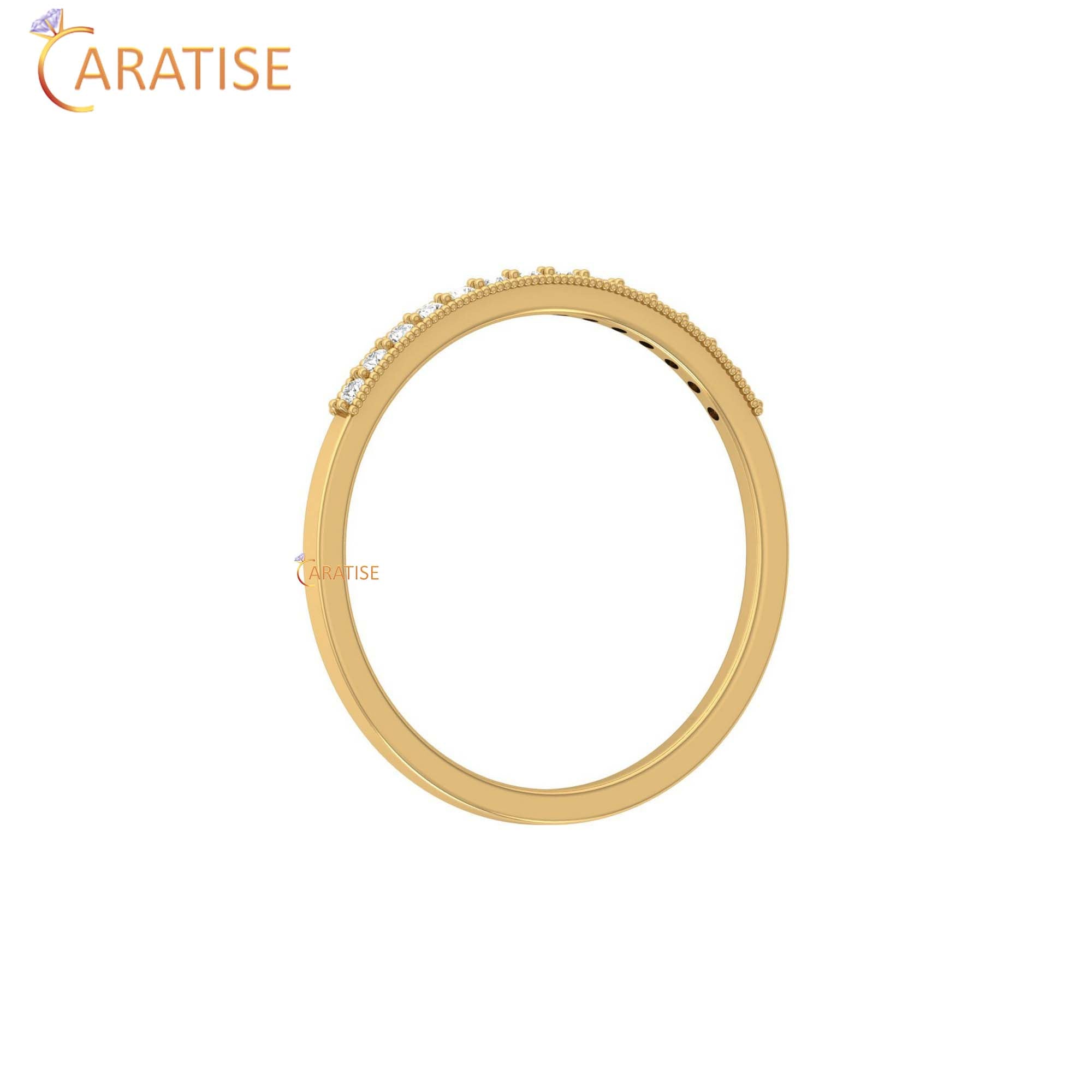 0.09 TDW Round Cut Women's Minimalist Diamond Ring