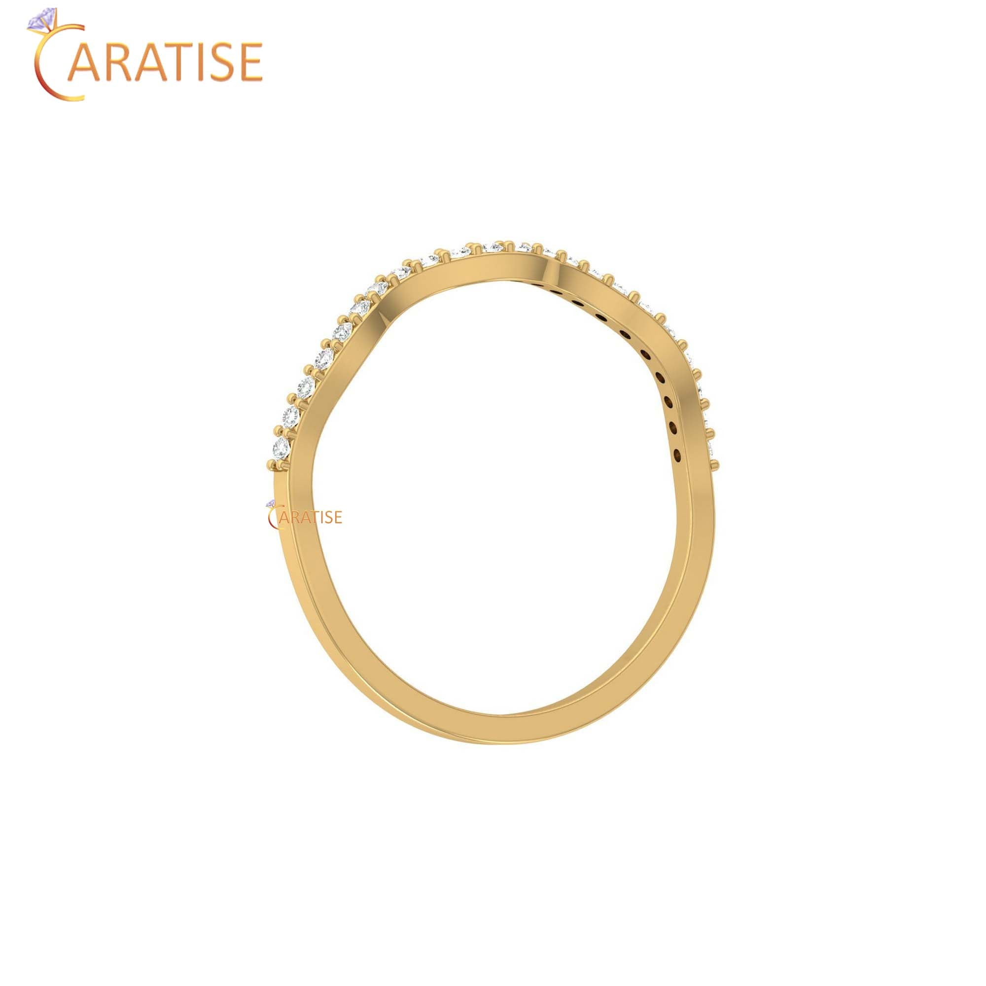 0.11 TDW Round Cut Women's Minimalist Diamond Ring