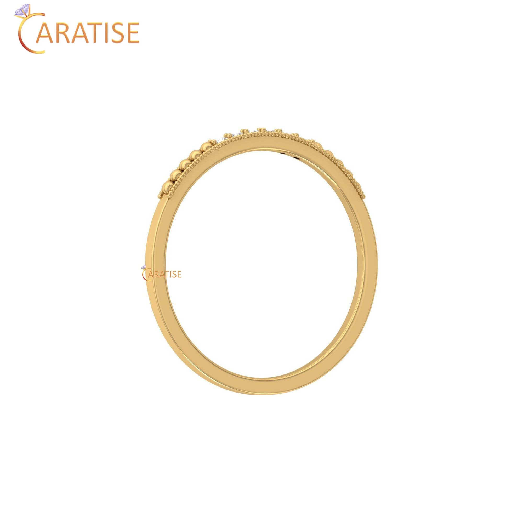 0.04 TDW Round Cut Women's Minimalist Diamond Ring