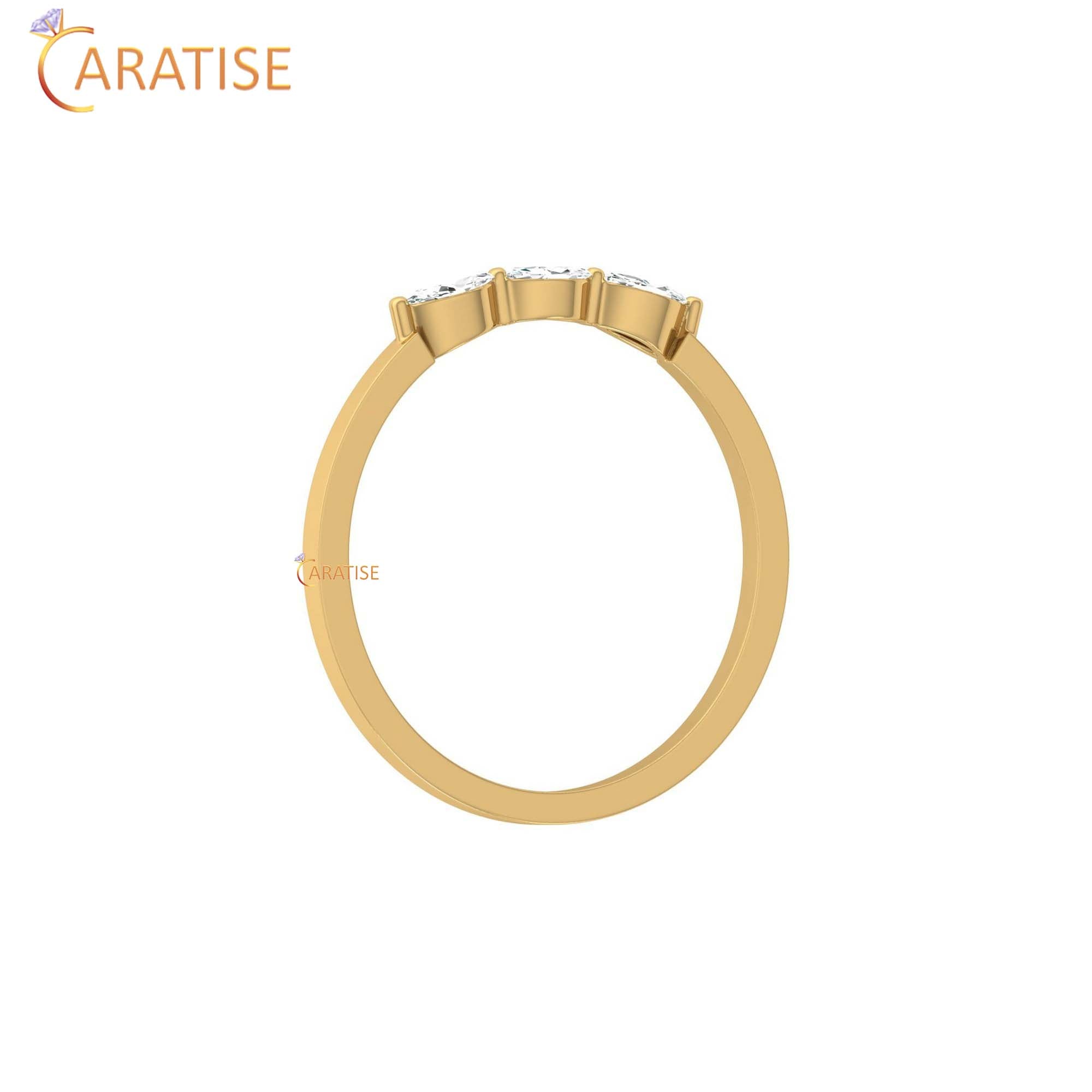 0.16 TDW Marquise Cut Women's Minimalist Diamond Ring