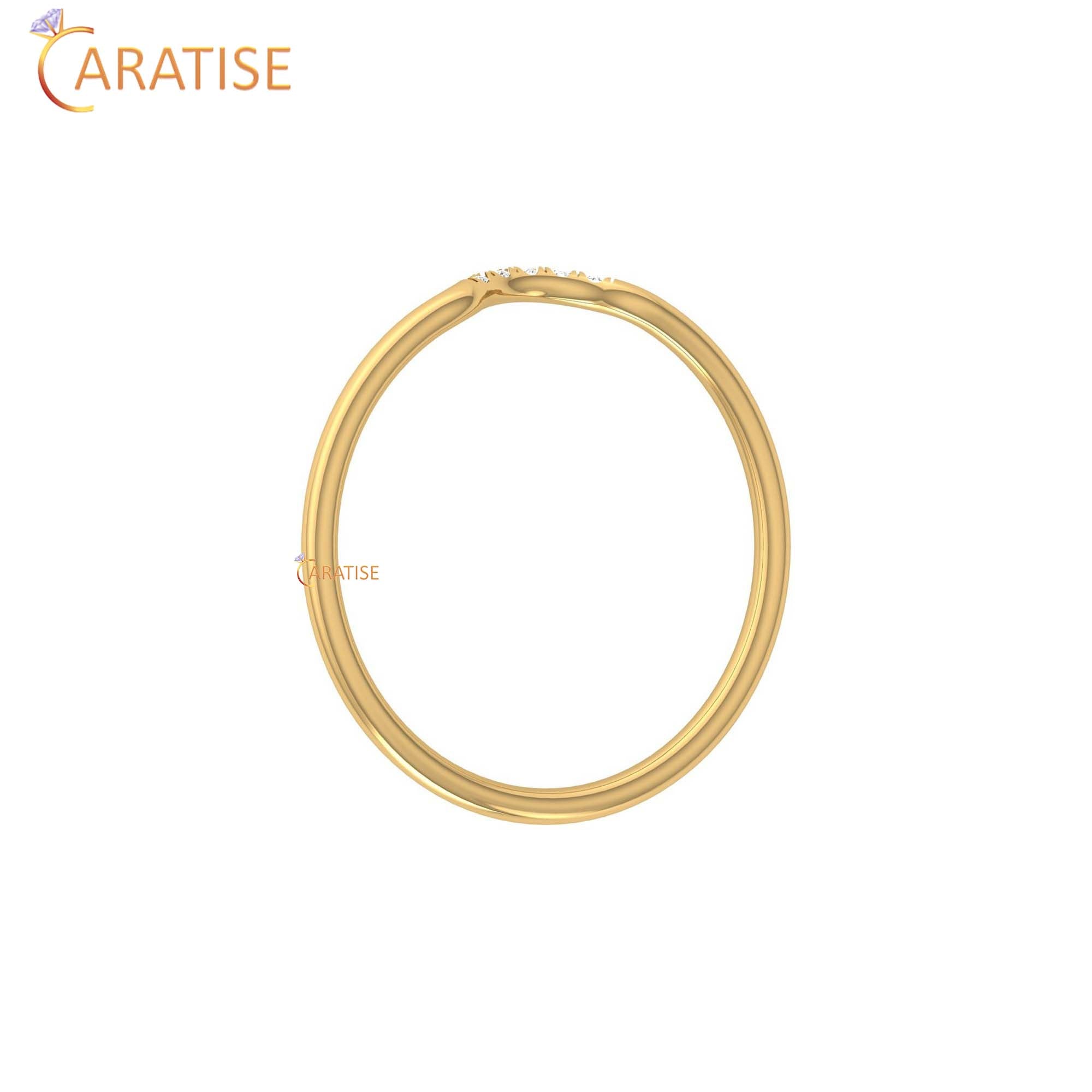 0.02 TDW Round Cut Minimalist women's iamond Ring