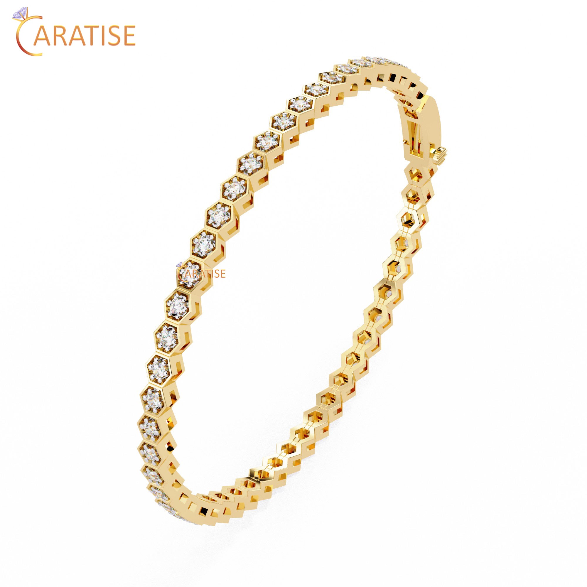 1.09 TDW Round Cut Diamond Women's Bangle Bracelet