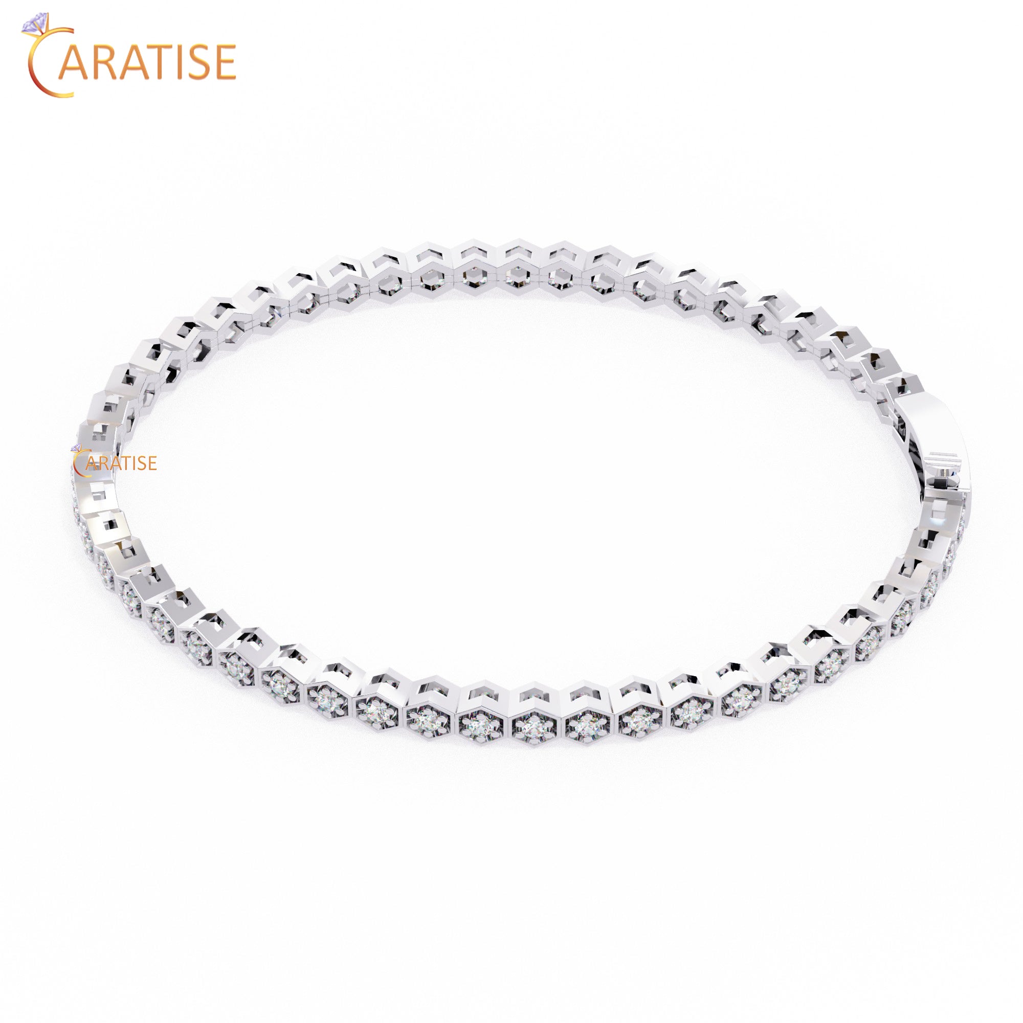 1.13 TDW Round Cut Diamond Women's Slider Bracelet