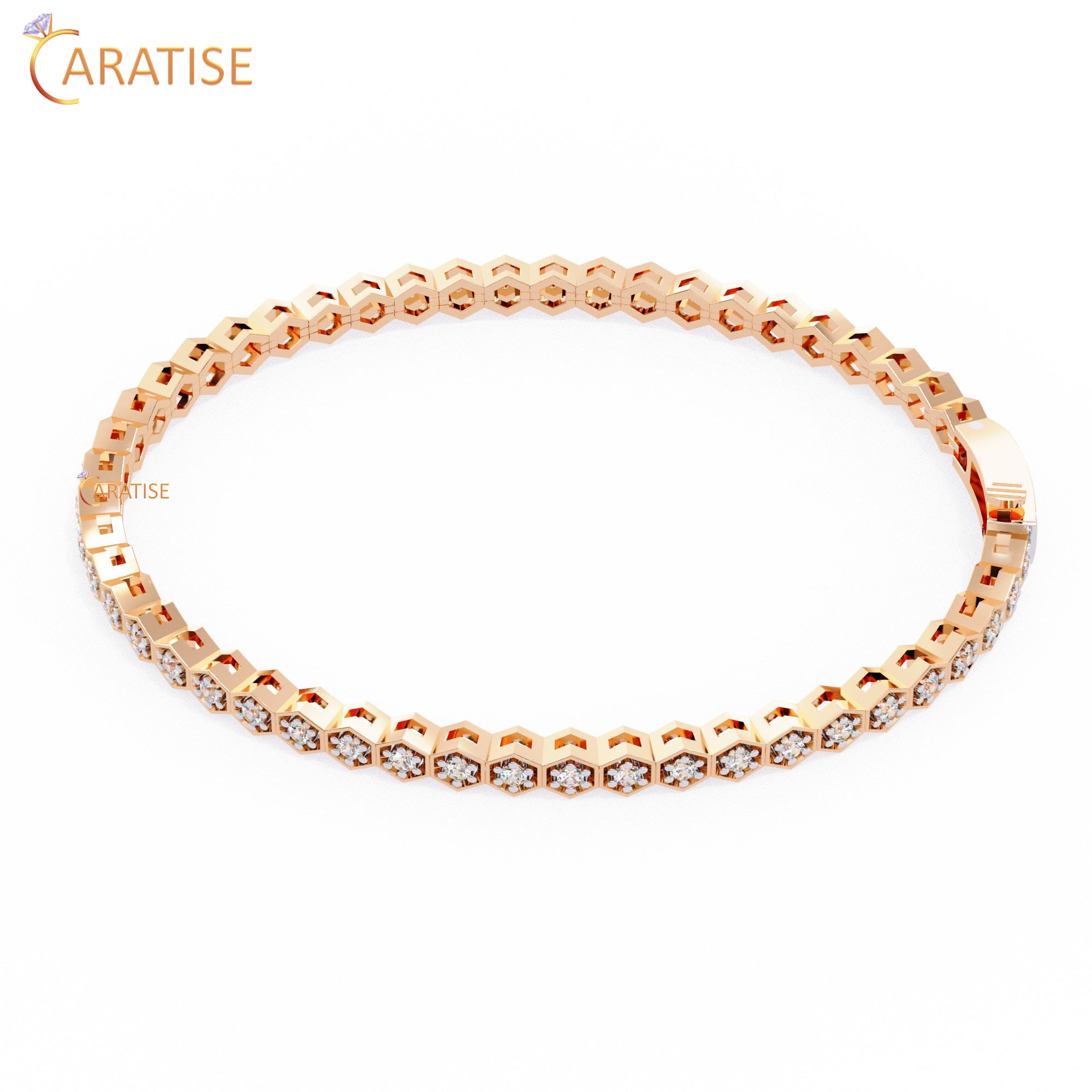 1.13 TDW Round Cut Diamond Women's Slider Bracelet