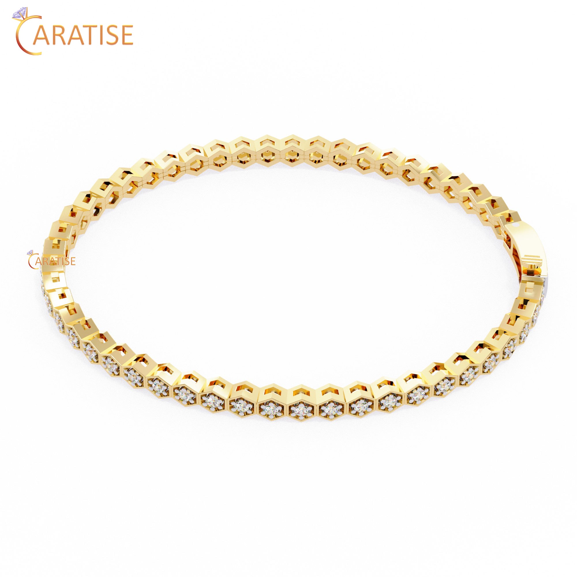 1.09 TDW Round Cut Diamond Women's Bangle Bracelet