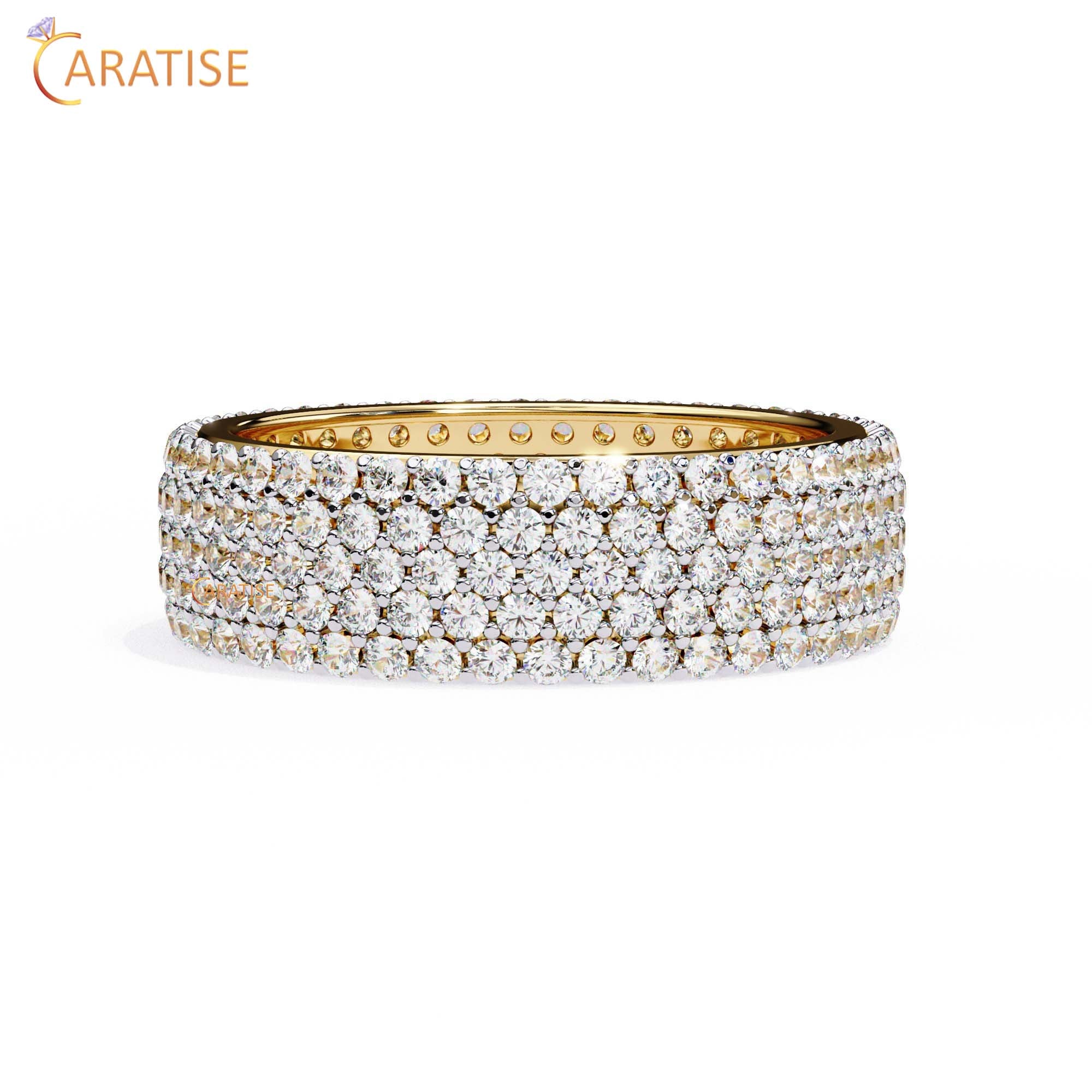 1.81 TDW Round Cut Diamond Women's Band Ring