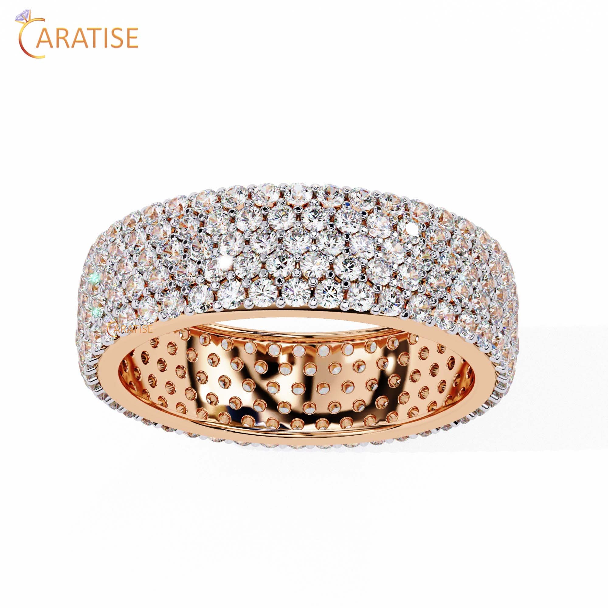 1.81 TDW Round Cut Diamond Women's Band Ring