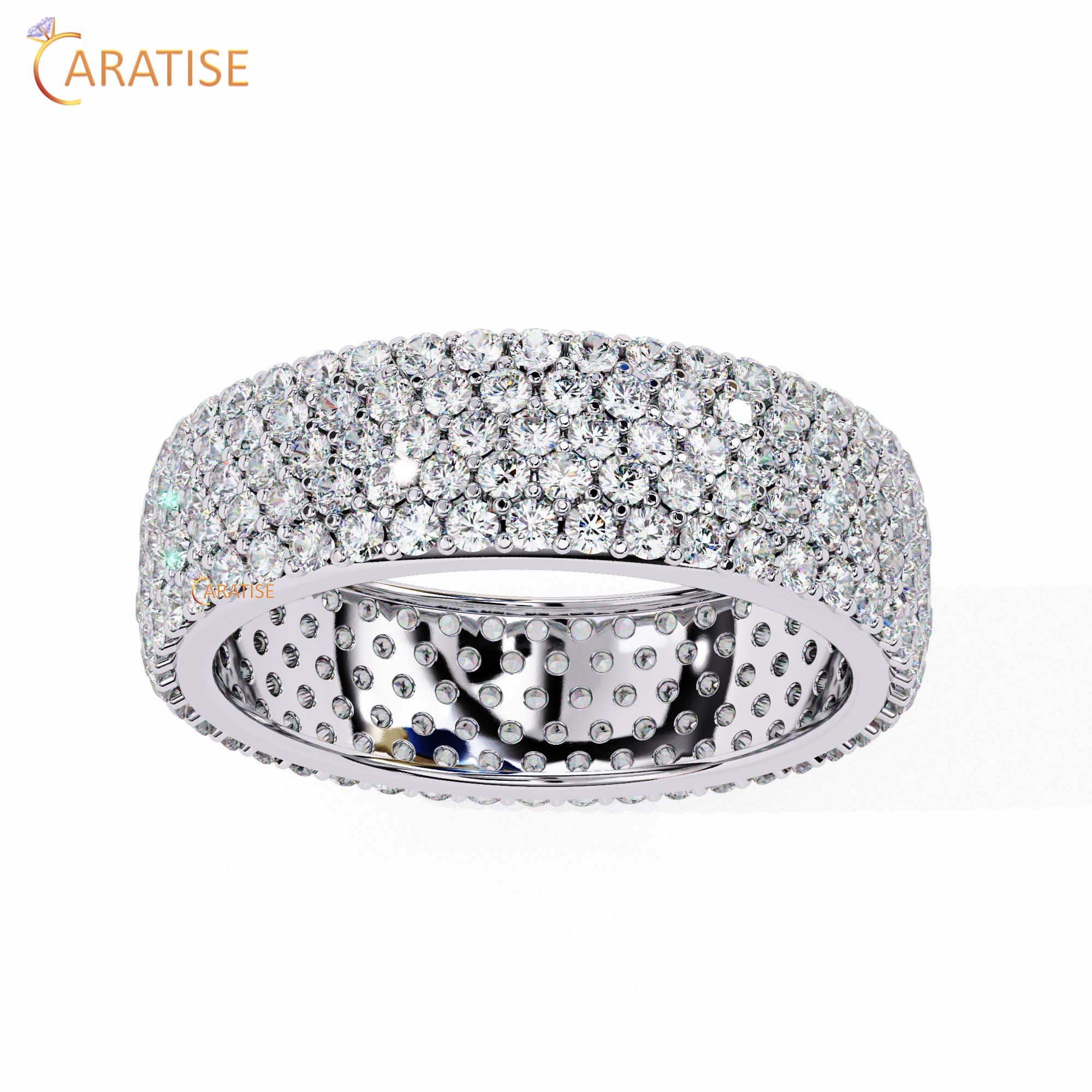 1.81 TDW Round Cut Diamond Women's Band Ring