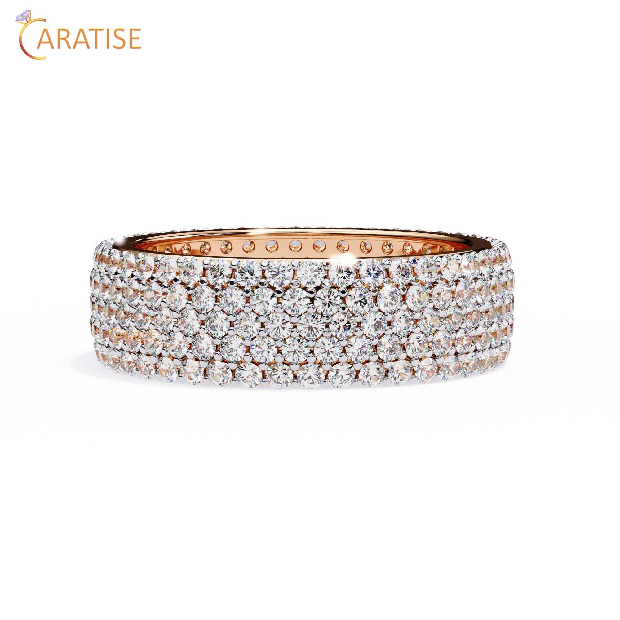 1.81 TDW Round Cut Diamond Women's Band Ring