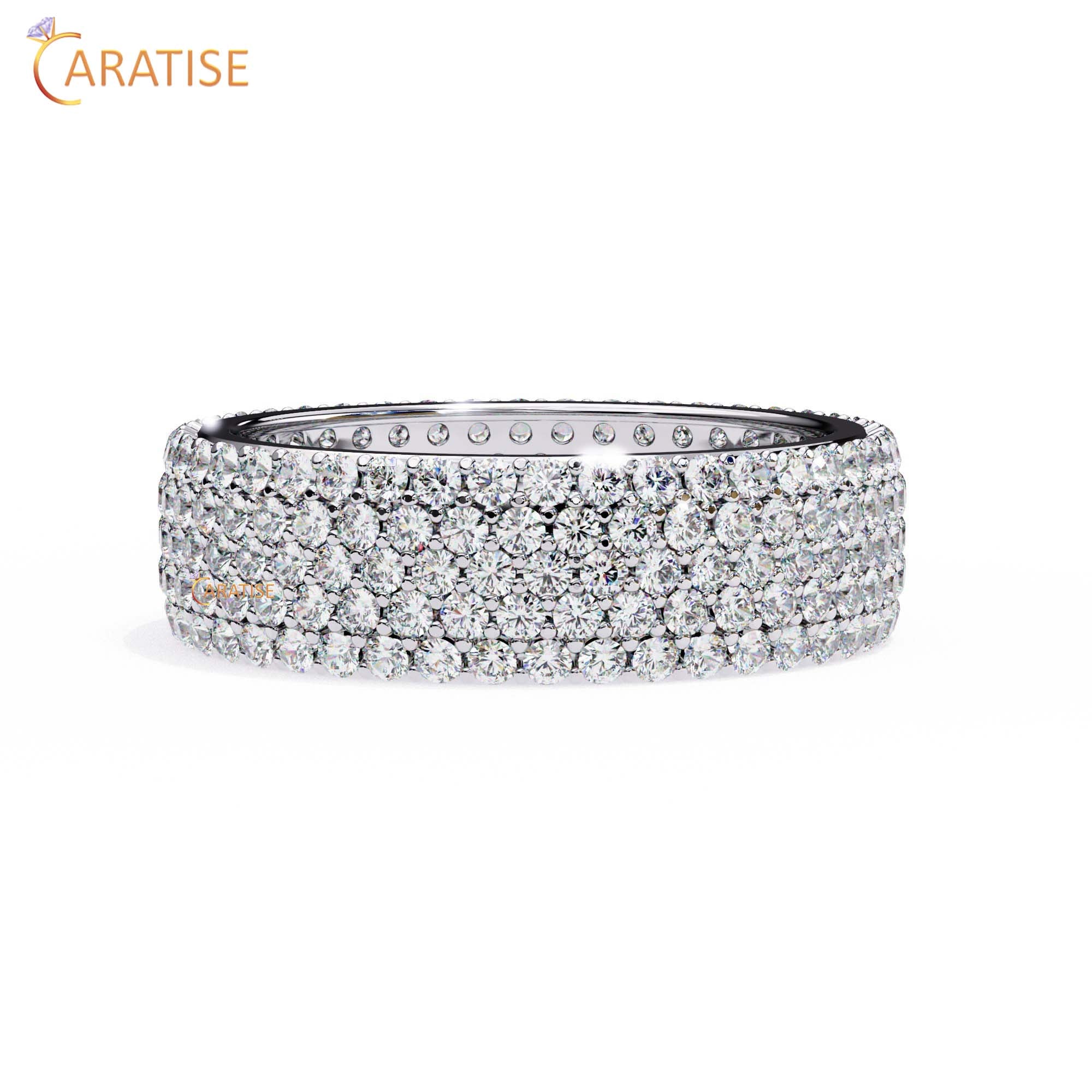 1.81 TDW Round Cut Diamond Women's Band Ring
