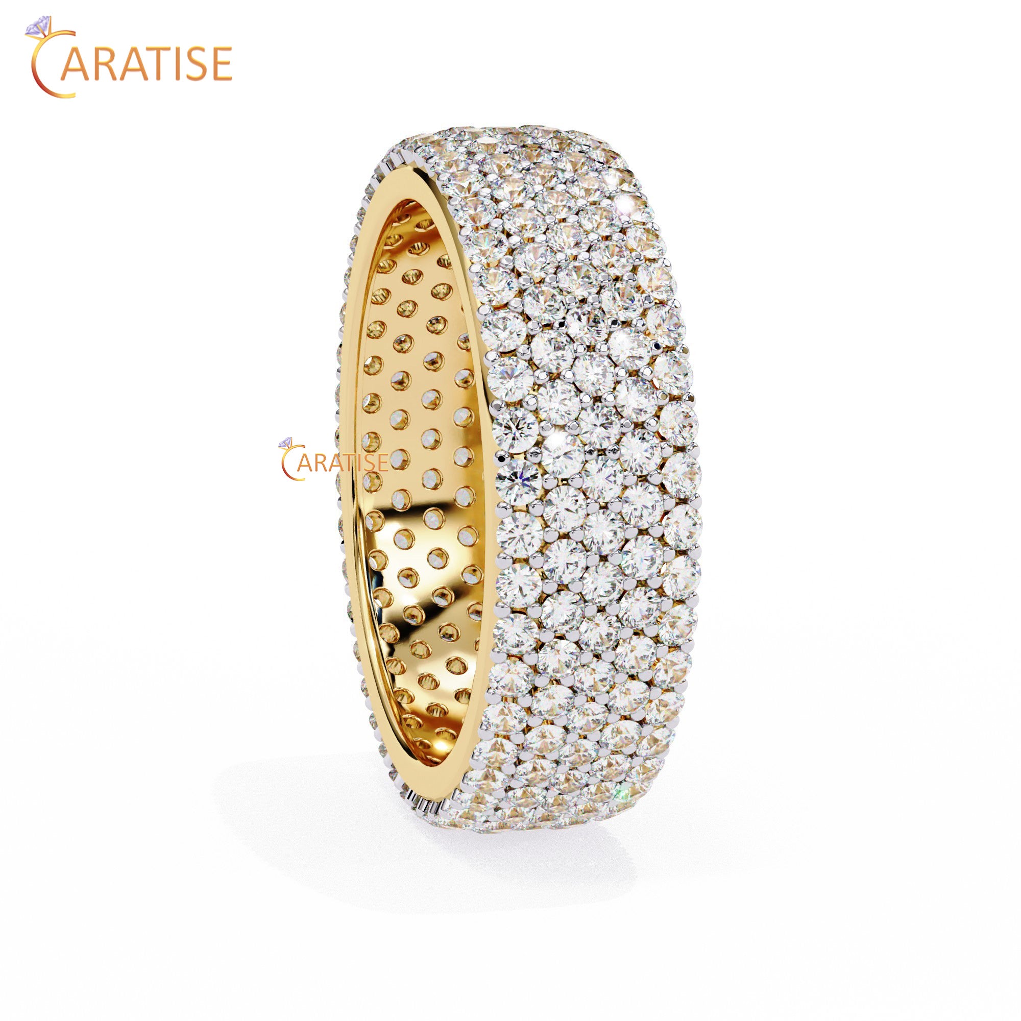 1.81 TDW Round Cut Diamond Women's Band Ring